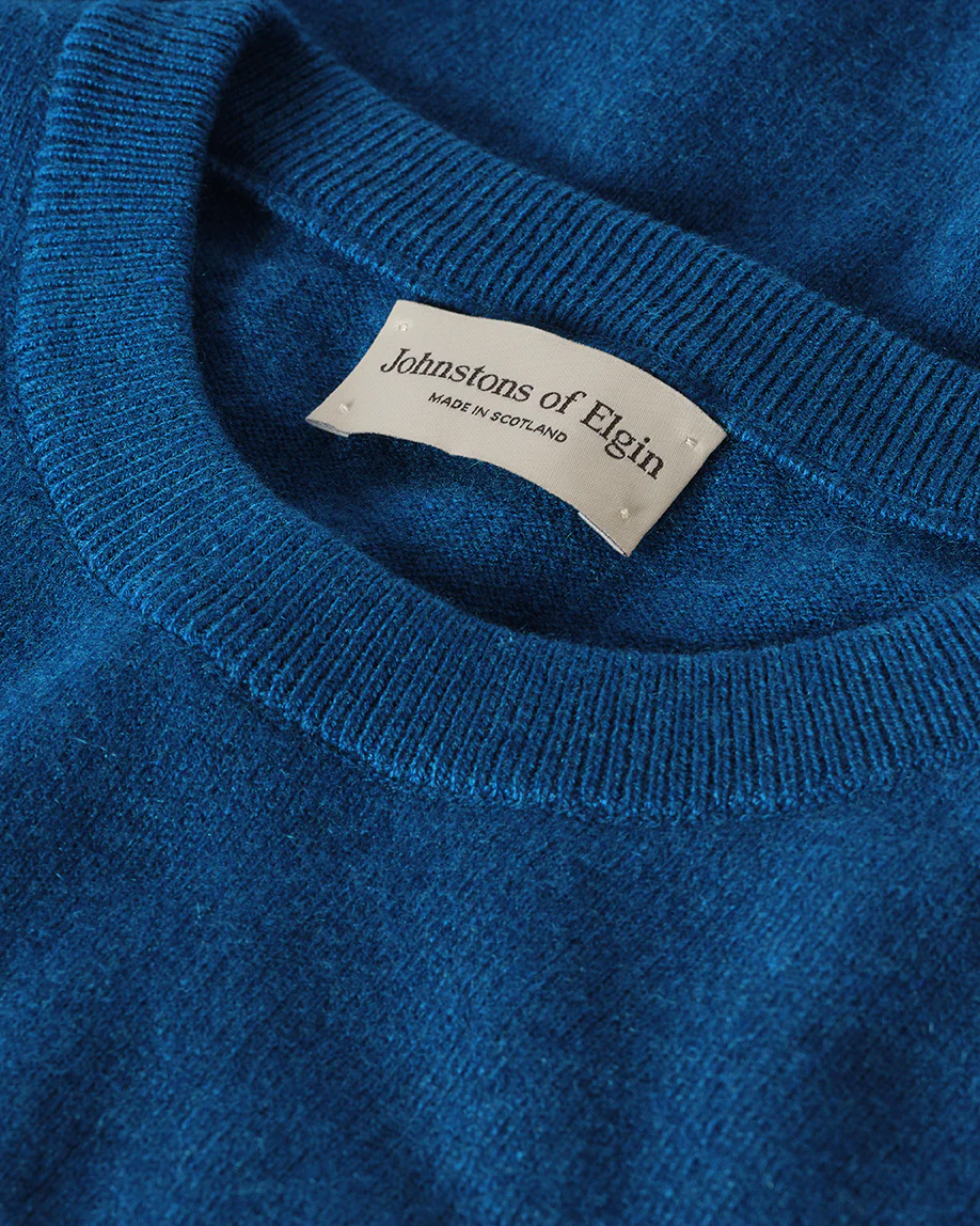 Reuben Blue Cashmere Crew Jumper - Image 7
