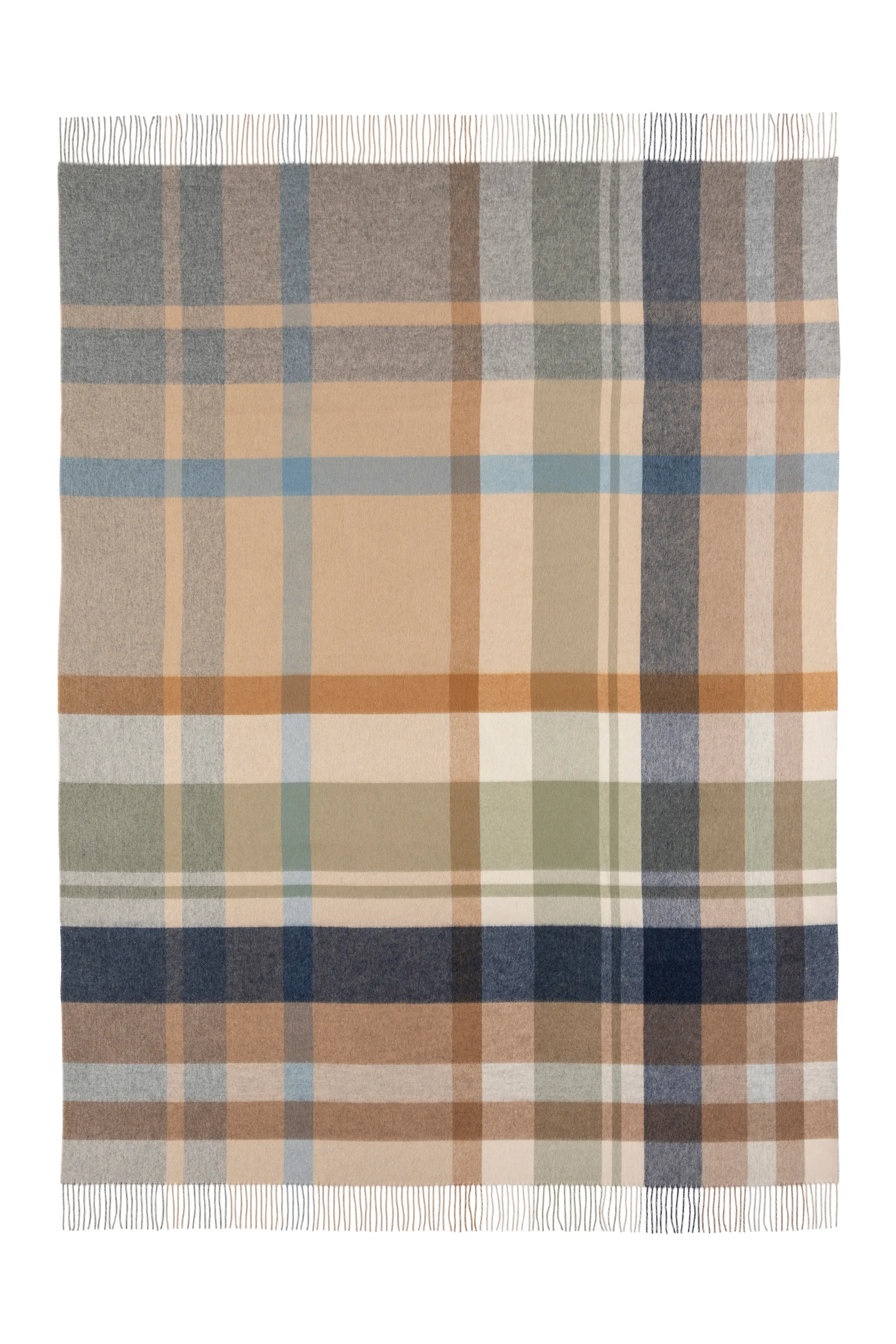 Check Reversible Cashmere Throw in Birch - Image 4