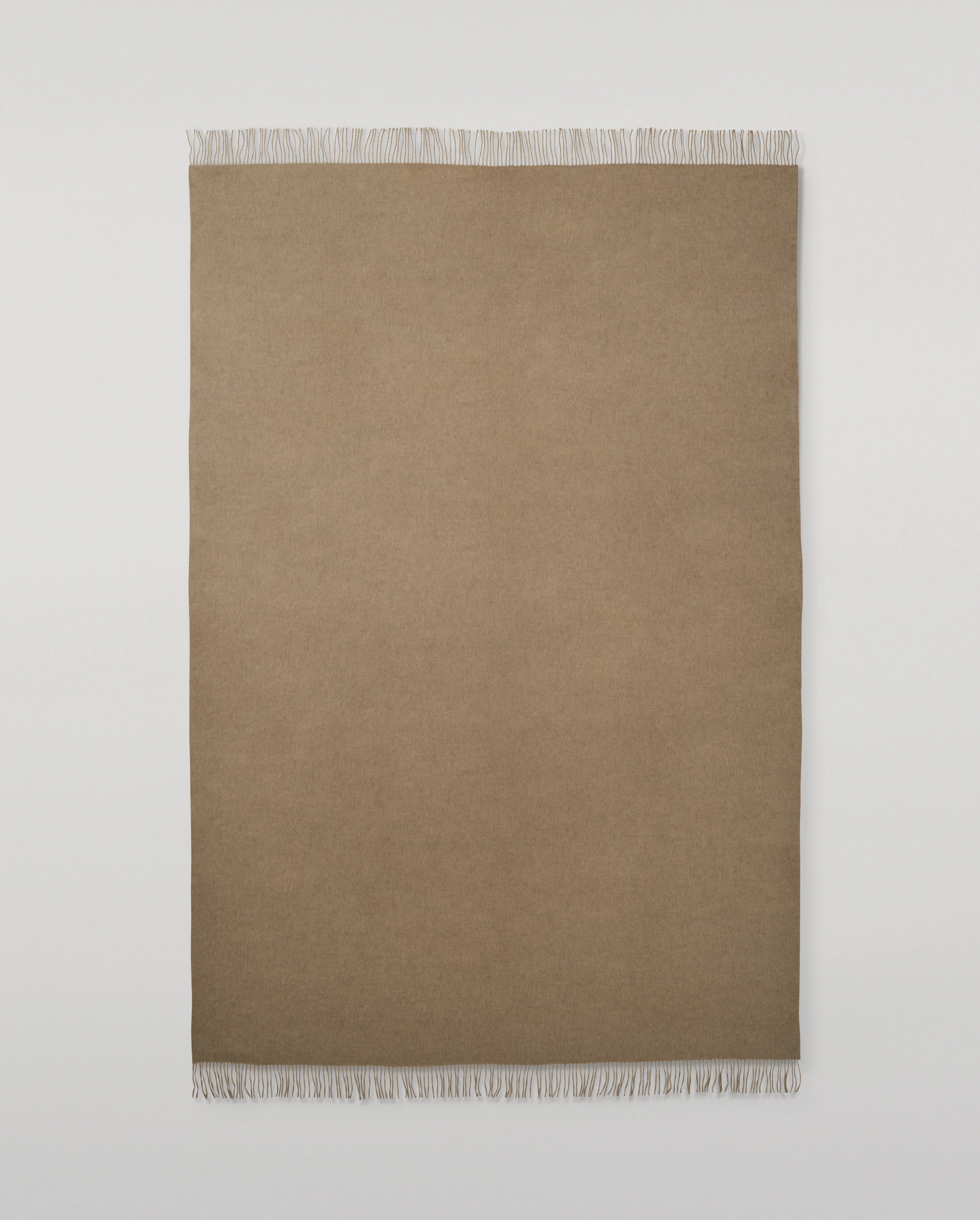 Reversible Brown & Natural Cashmere Bed Throw
