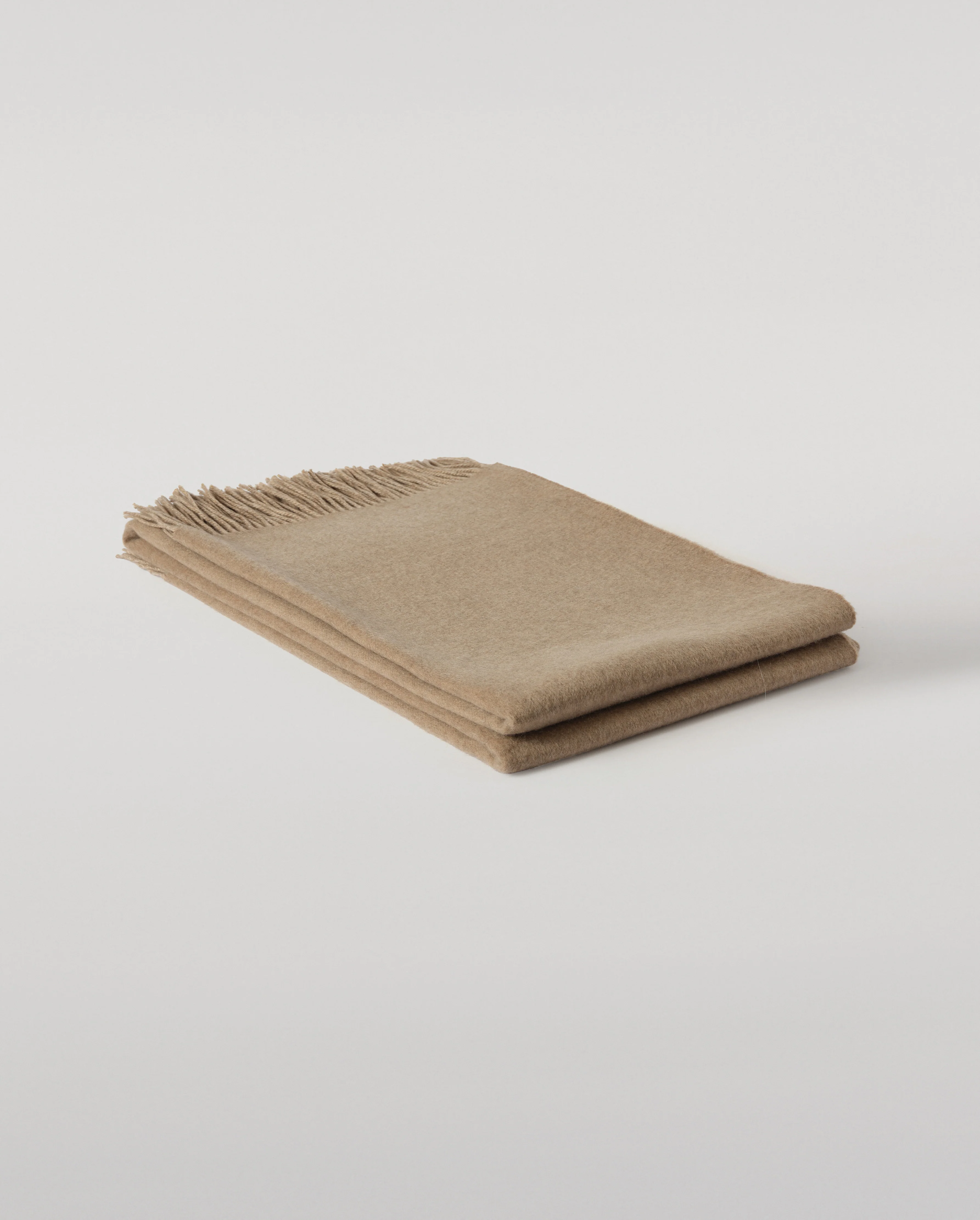 Reversible Brown & Natural Cashmere Bed Throw - Image 4