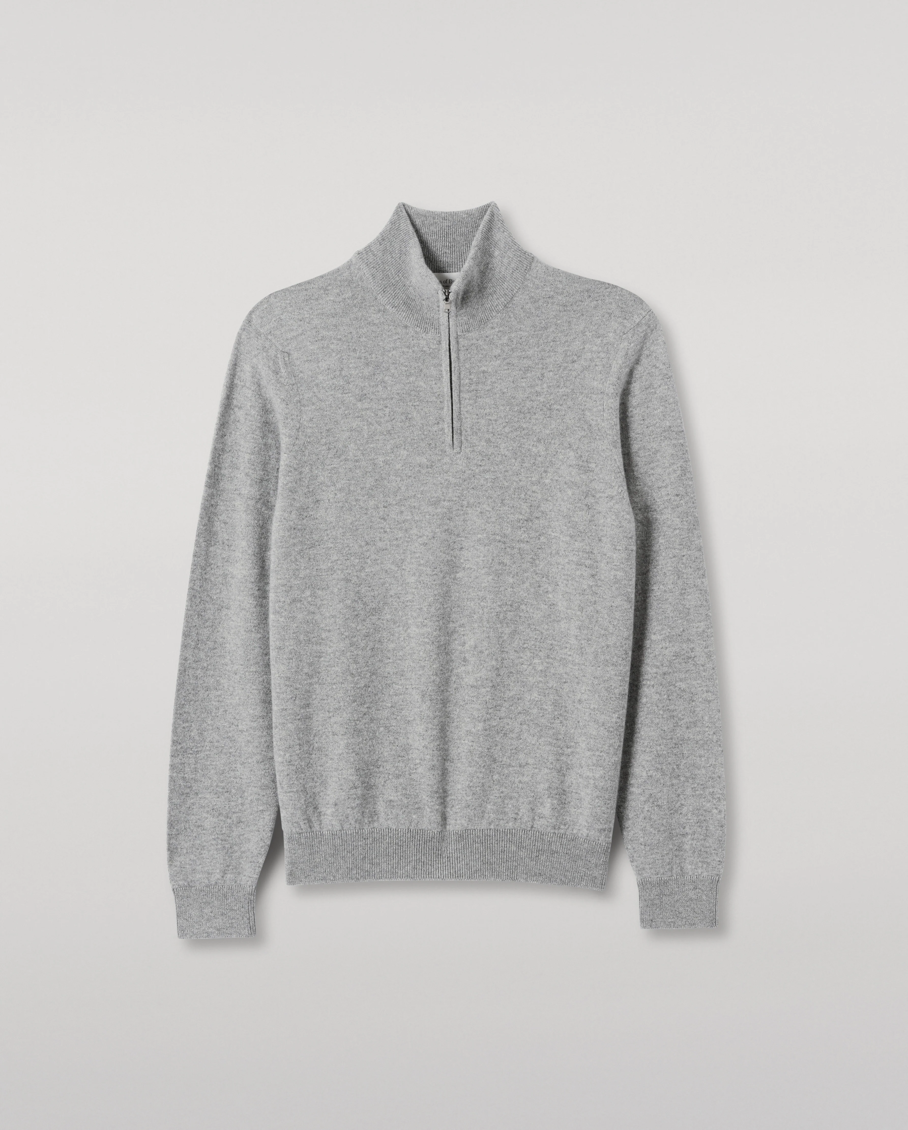 Rory Grey Classic Cashmere Zip Neck Jumper - Image 2