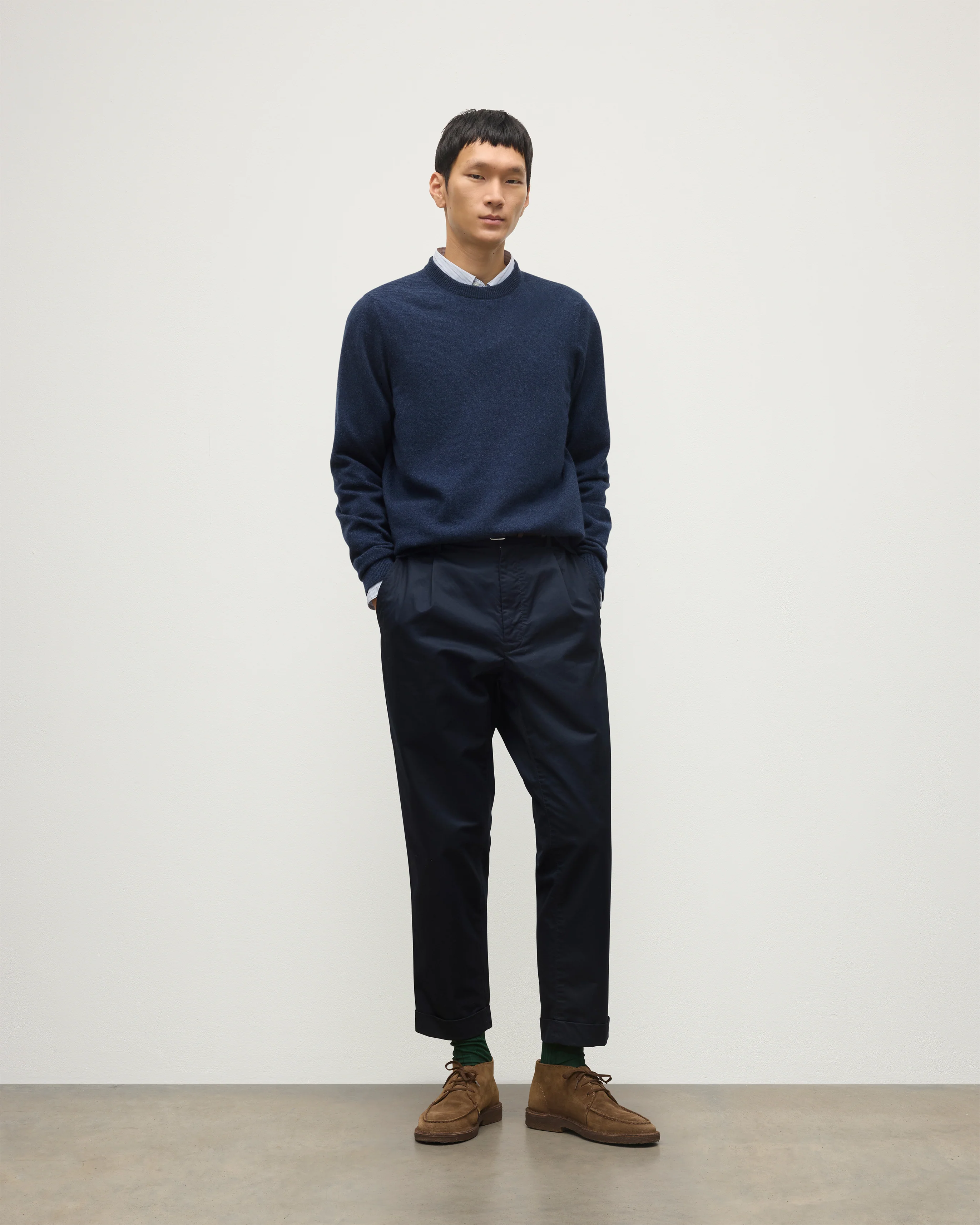 Rory Navy Classic Cashmere Crew Jumper