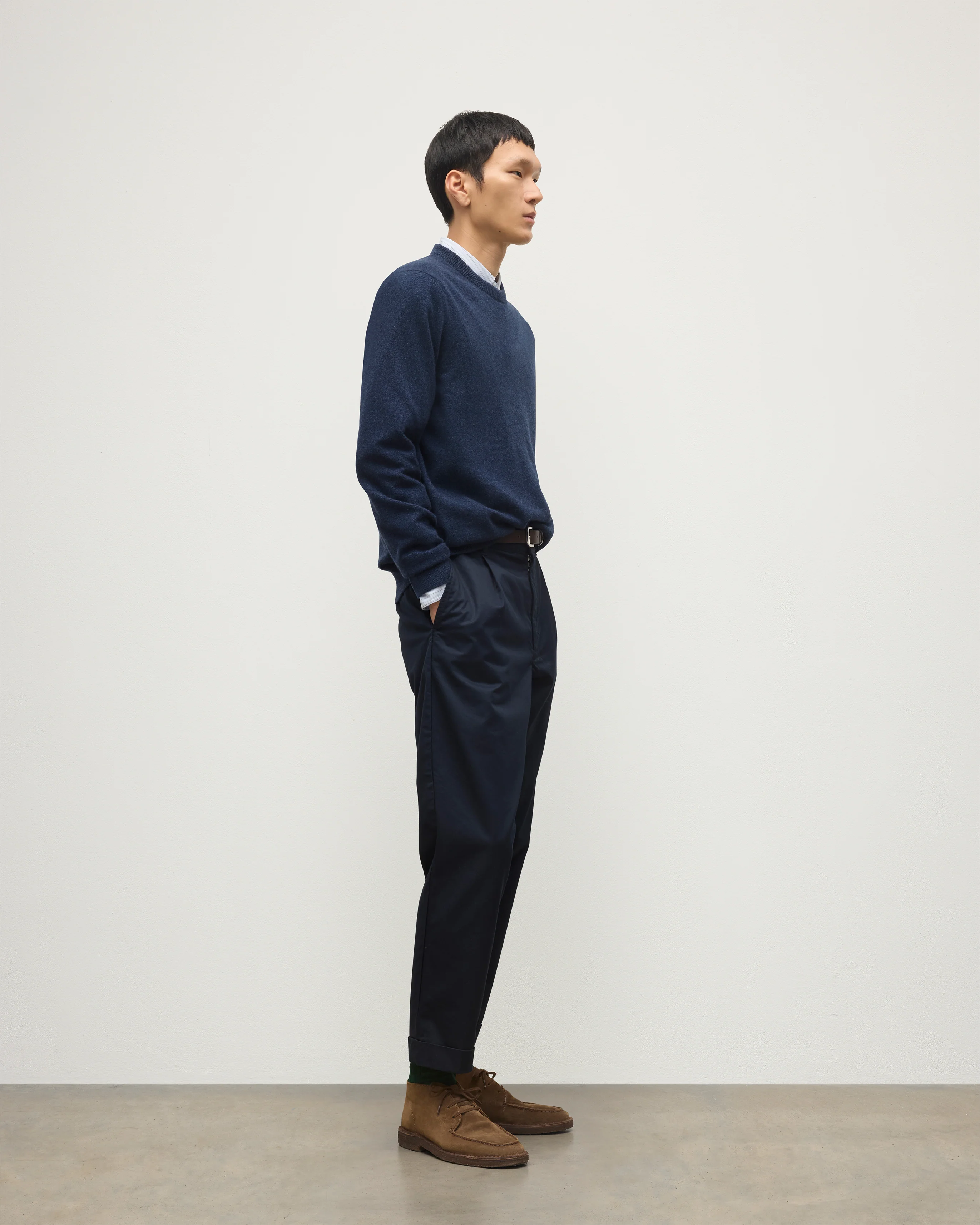 Rory Navy Classic Cashmere Crew Jumper - Image 3
