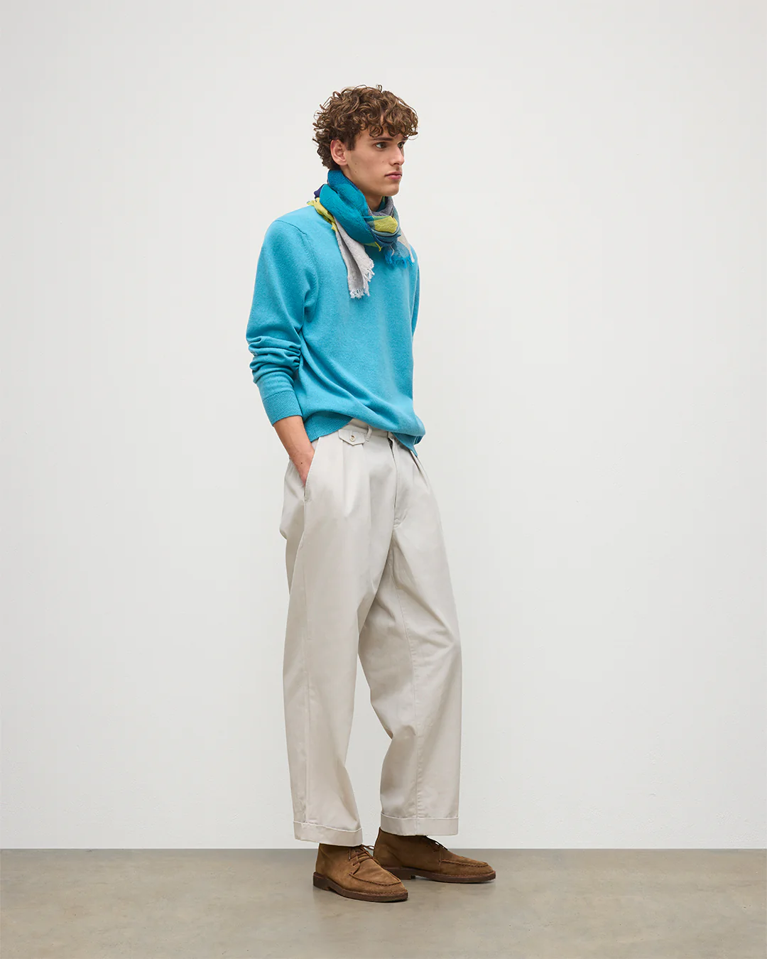Rory Bright Blue Classic Cashmere Crew Jumper - Image 3