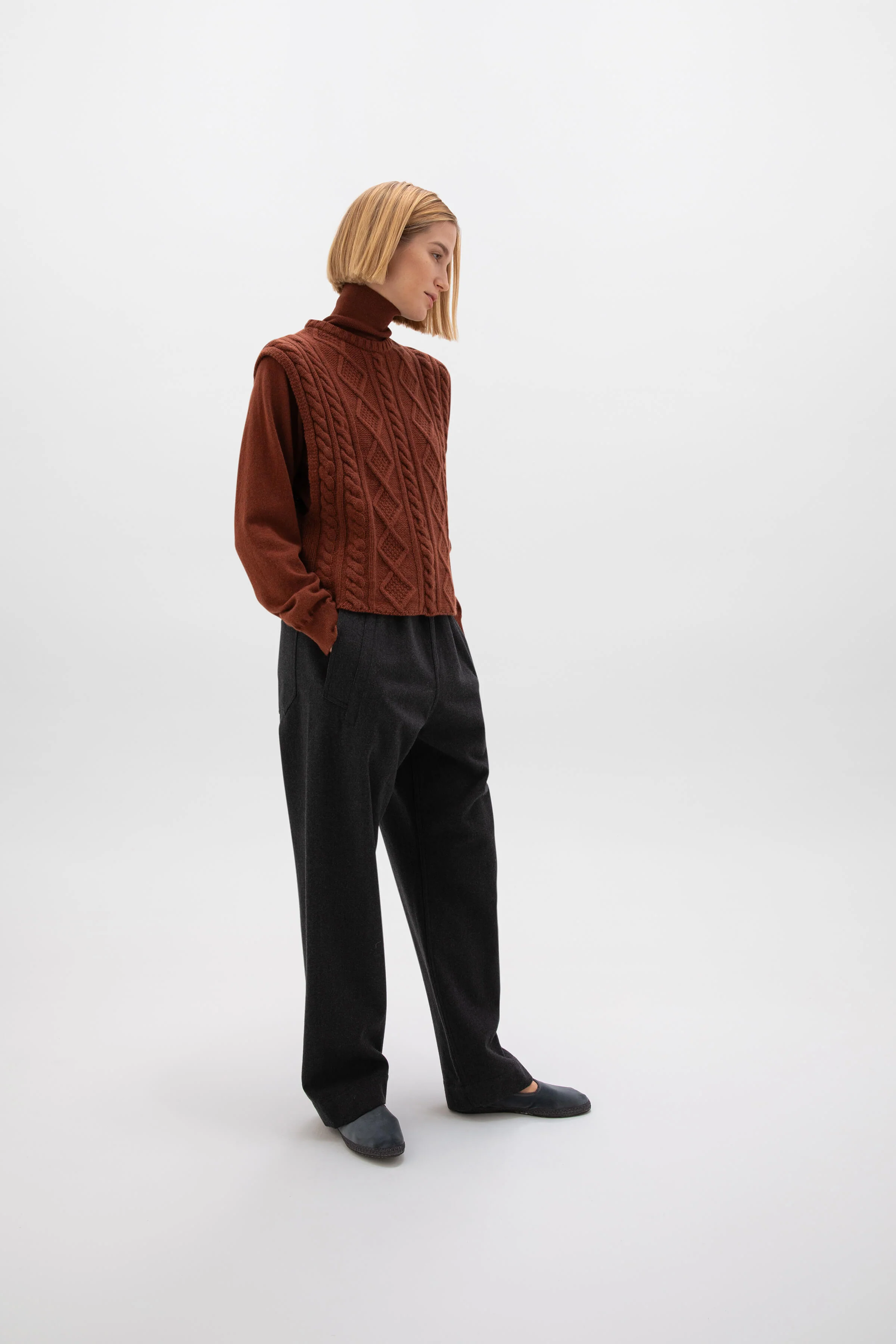 Classic Cashmere Roll Neck Red Jumper - Image 5