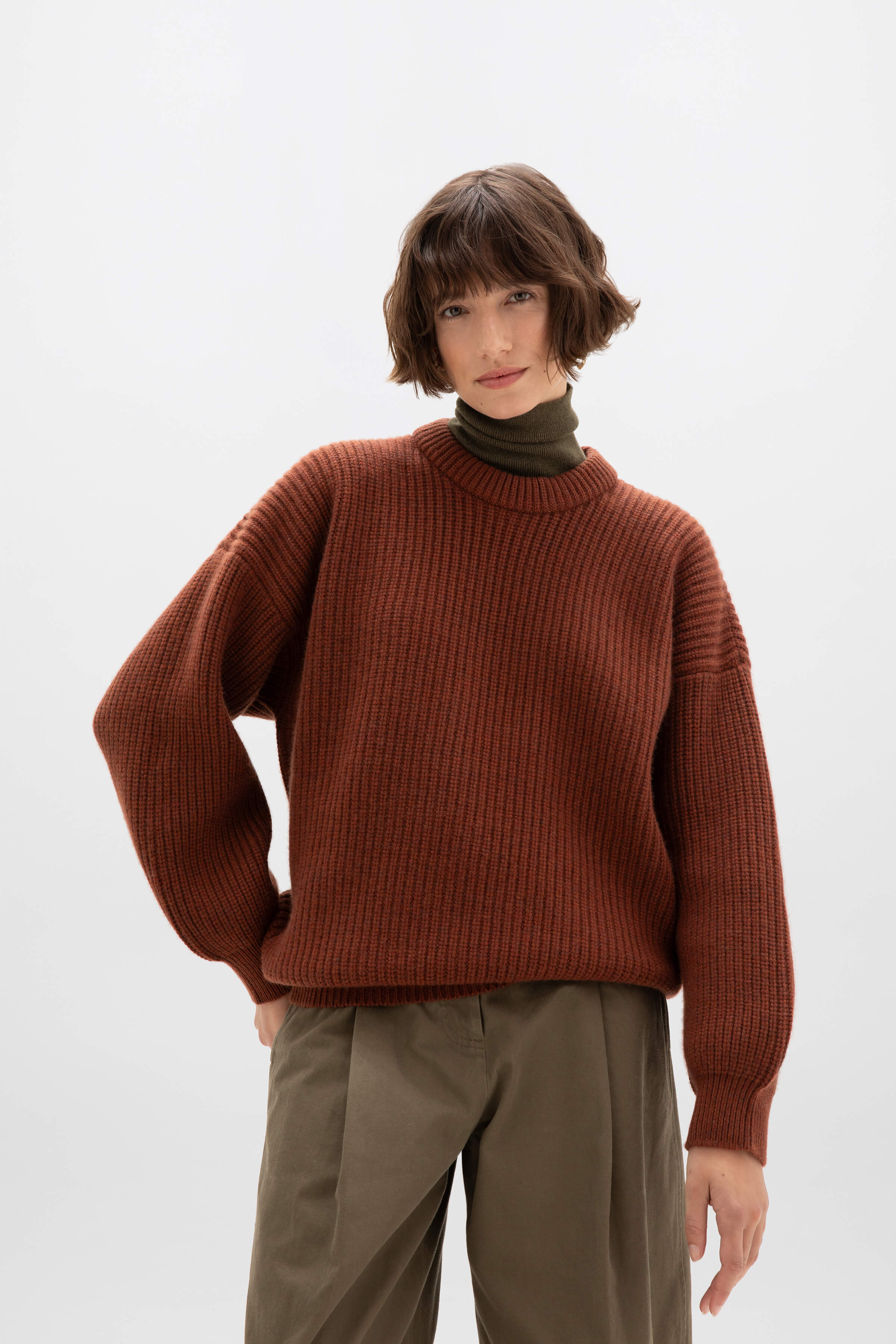Ribbed Red Cashmere Jumper - Image 3