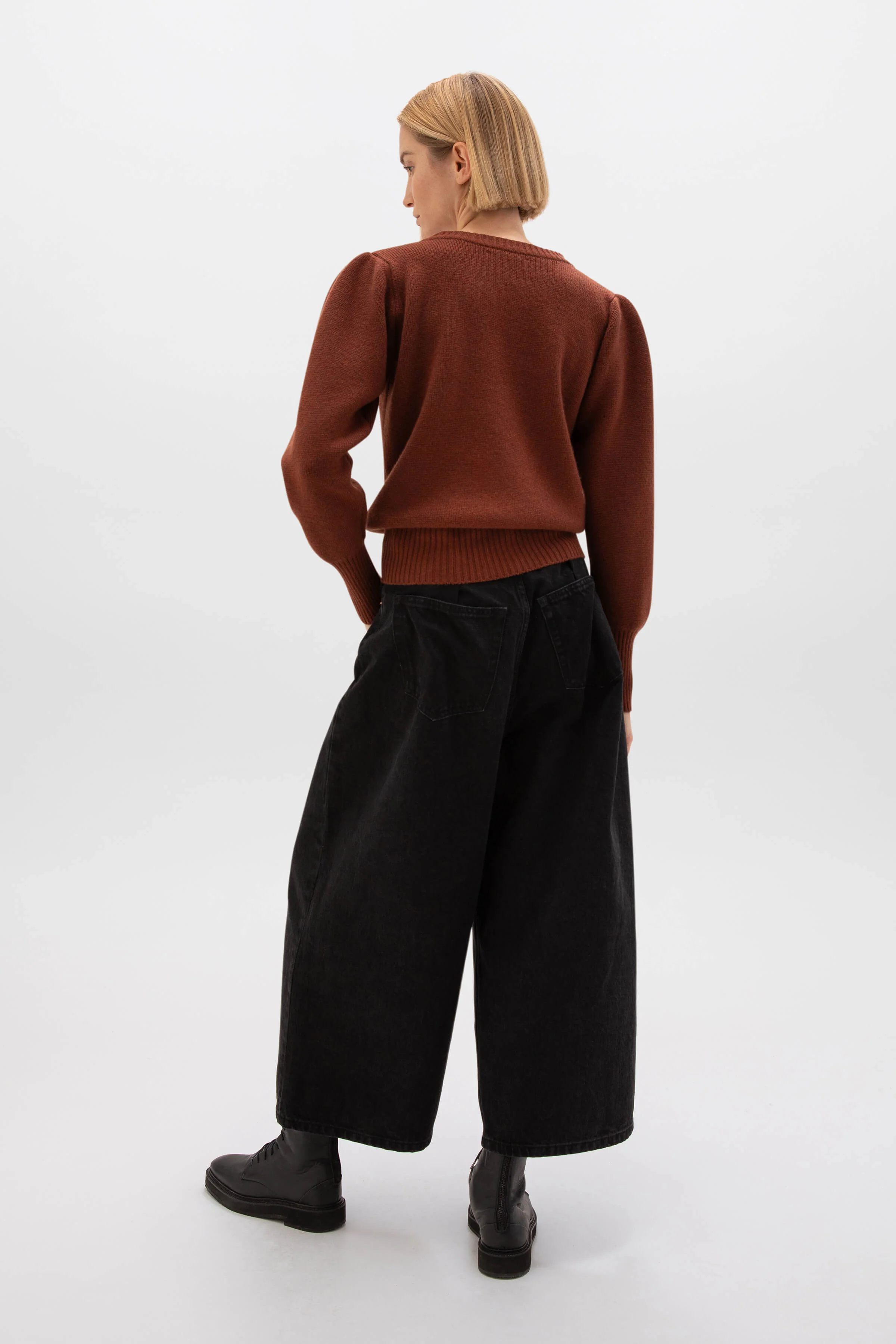 Puff Sleeve Red Cashmere Jumper - Image 3
