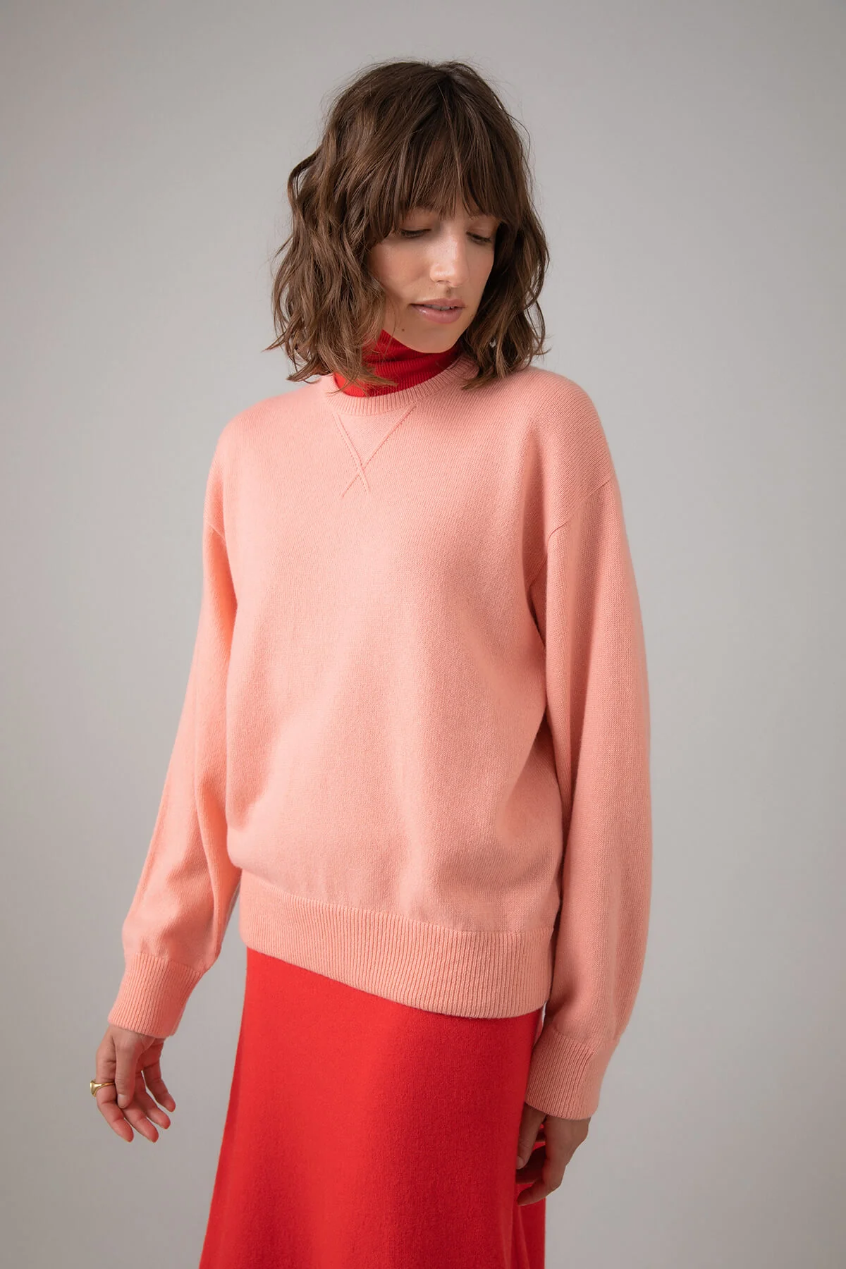 Girlfriend Pink Cashmere Jumper - Image 3