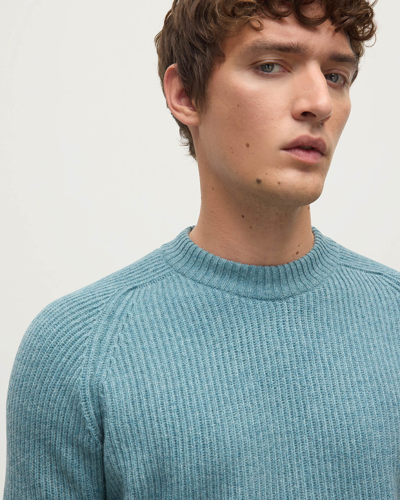 Contrast Neck Green Cashmere Jumper - Image 5