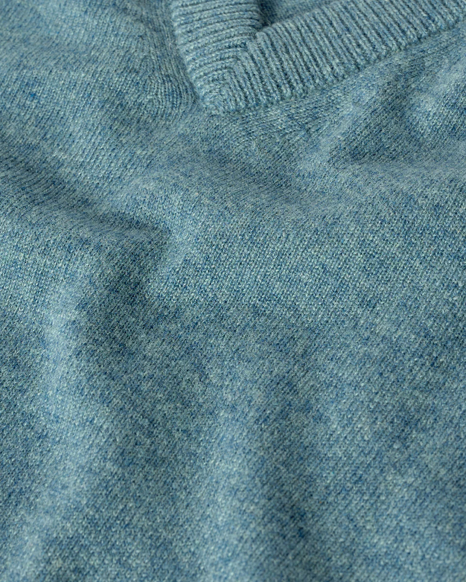 Green Cashmere V-Neck Jumper - Image 6