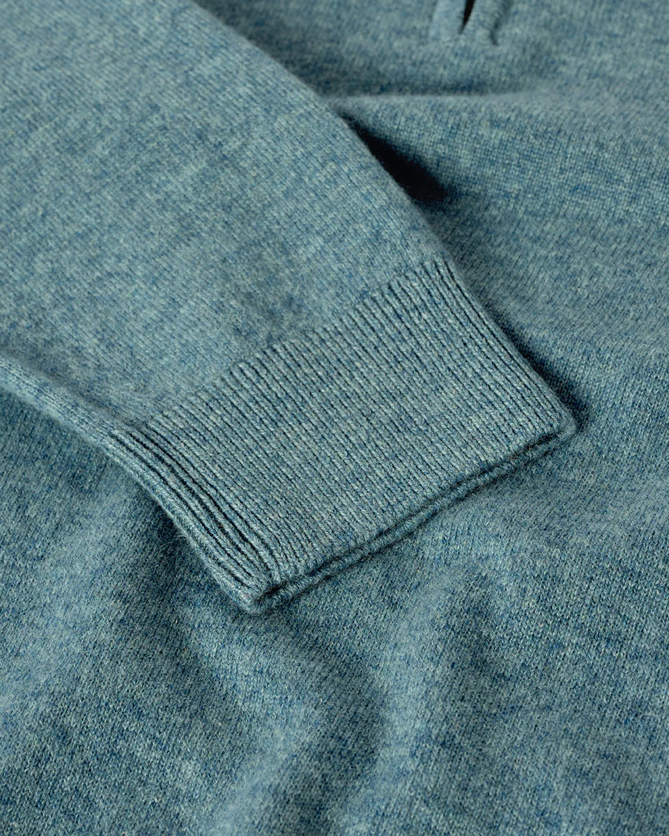 Cashmere Green Zip Neck Jumper - Image 6