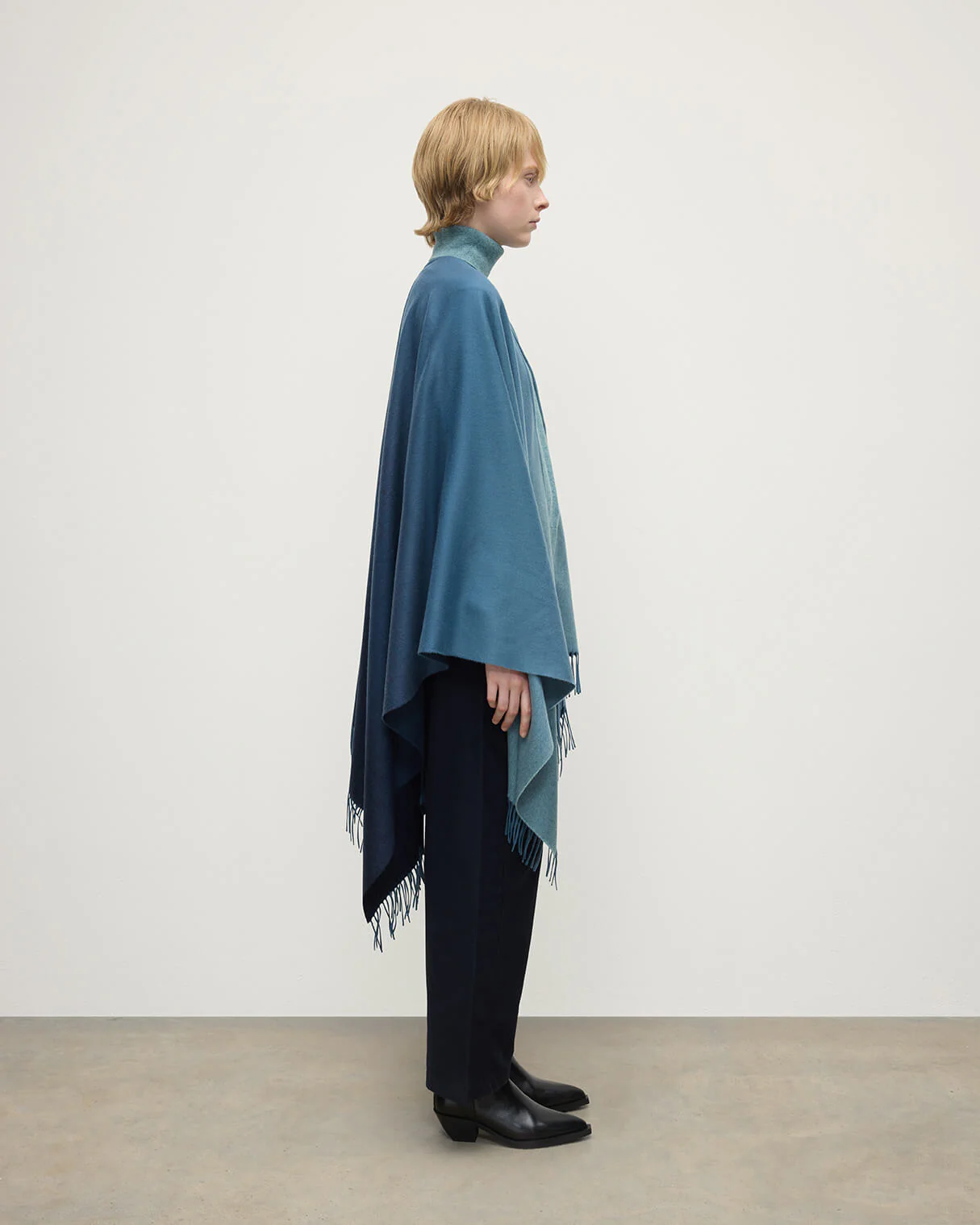 Blue Ombré Cashmere Cape - Image 3