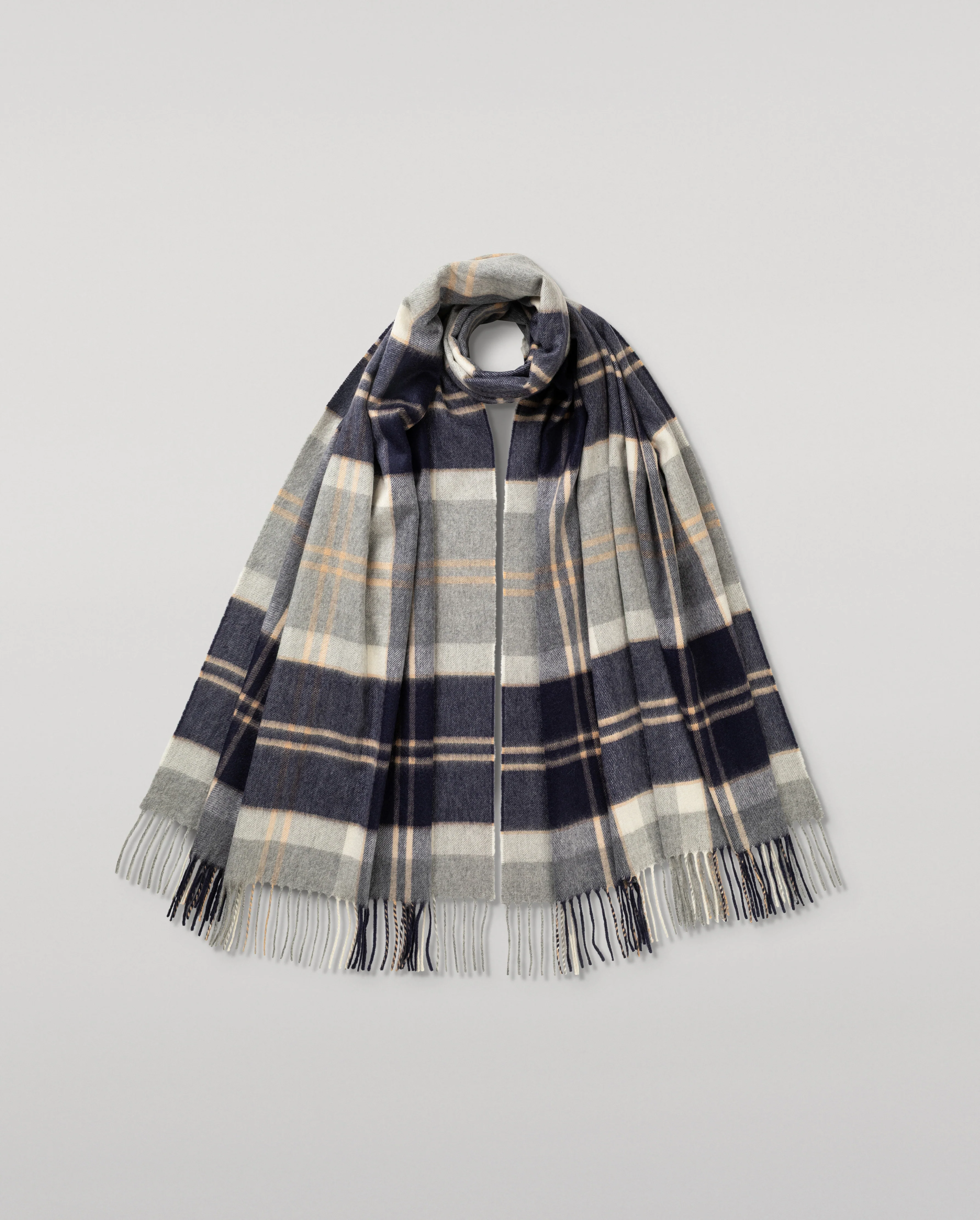 Silver Bannockbane Tartan Cashmere Stole
