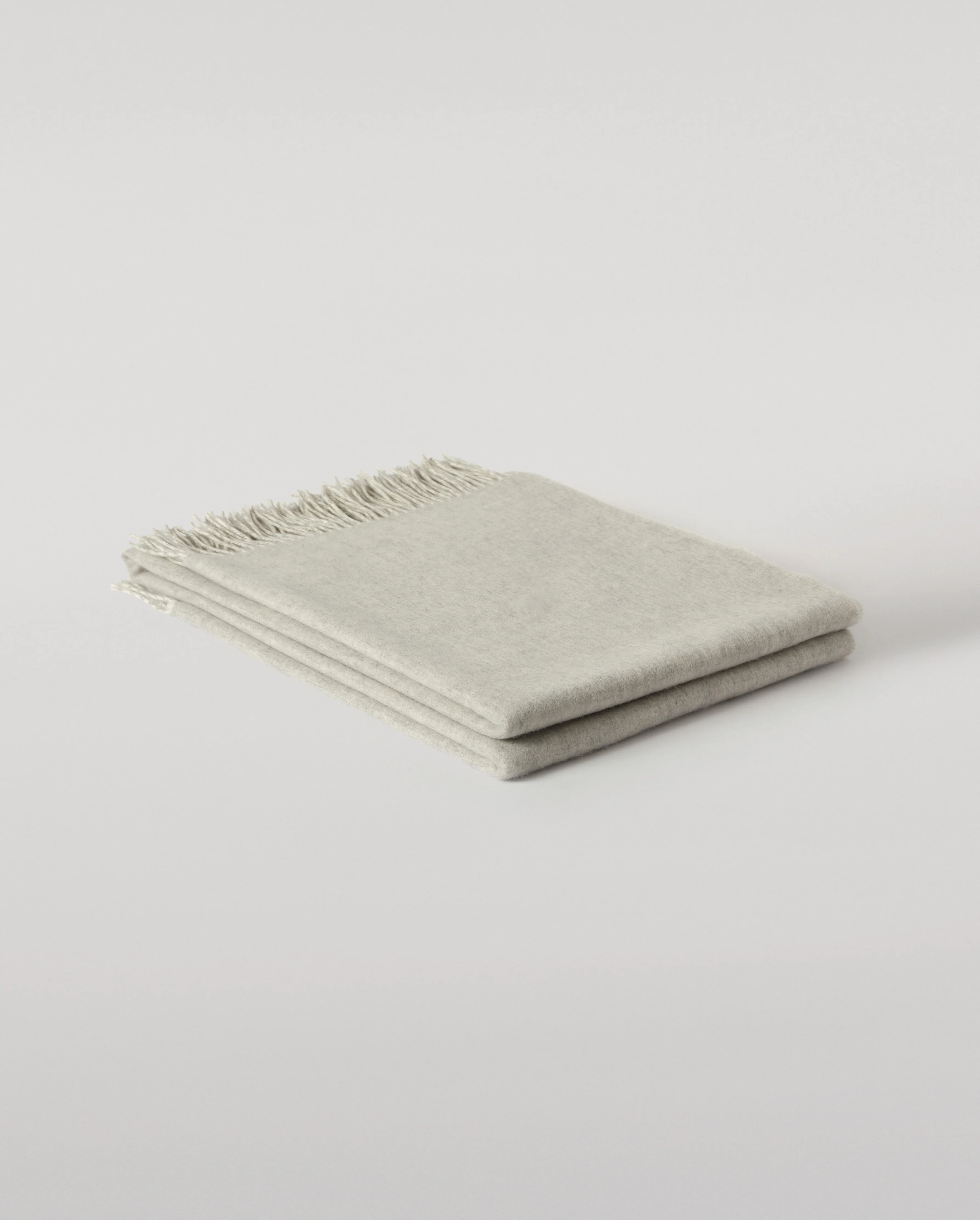 Reversible Light Grey & White Cashmere Throw - Image 4