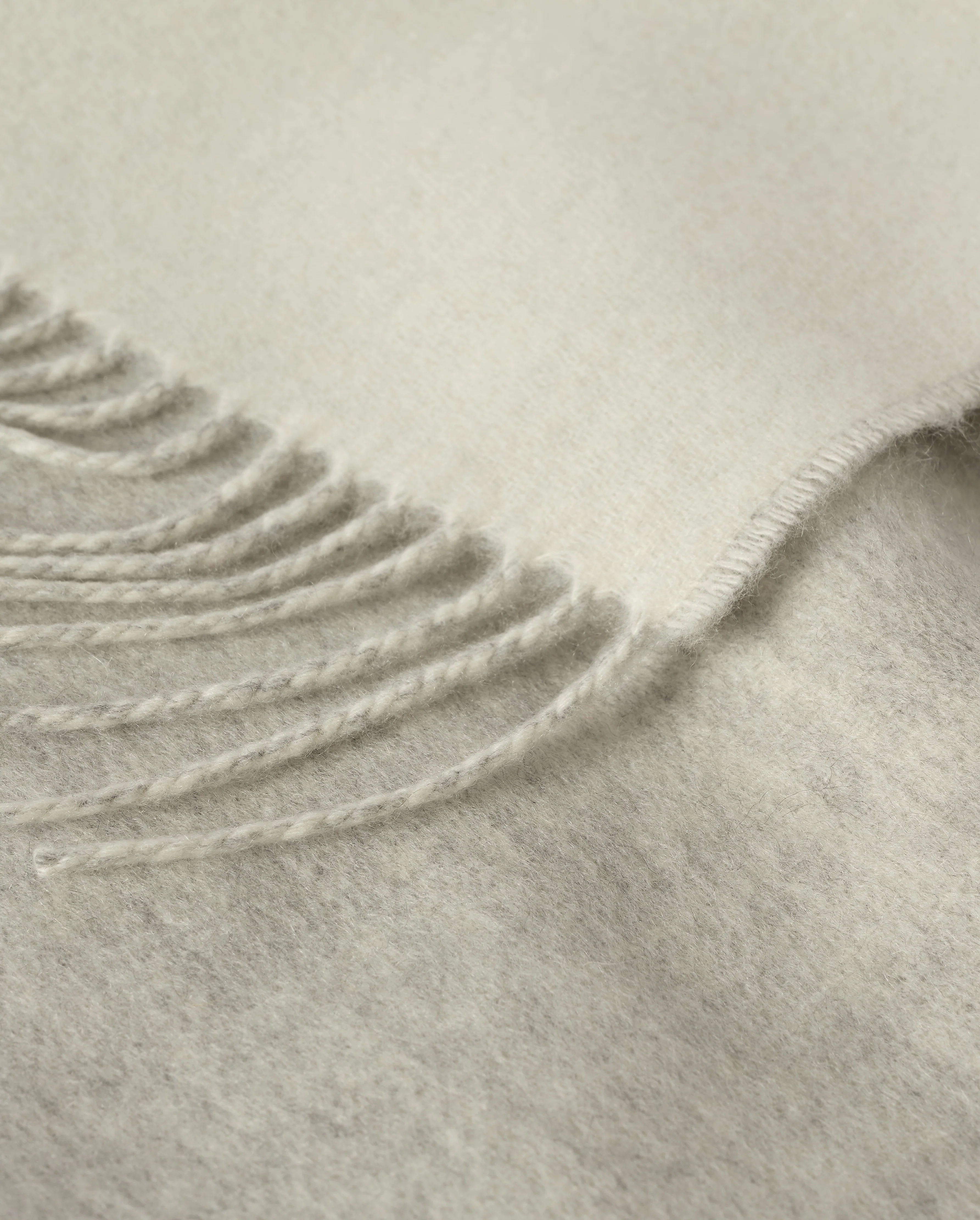 Reversible Light Grey & White Cashmere Throw - Image 5