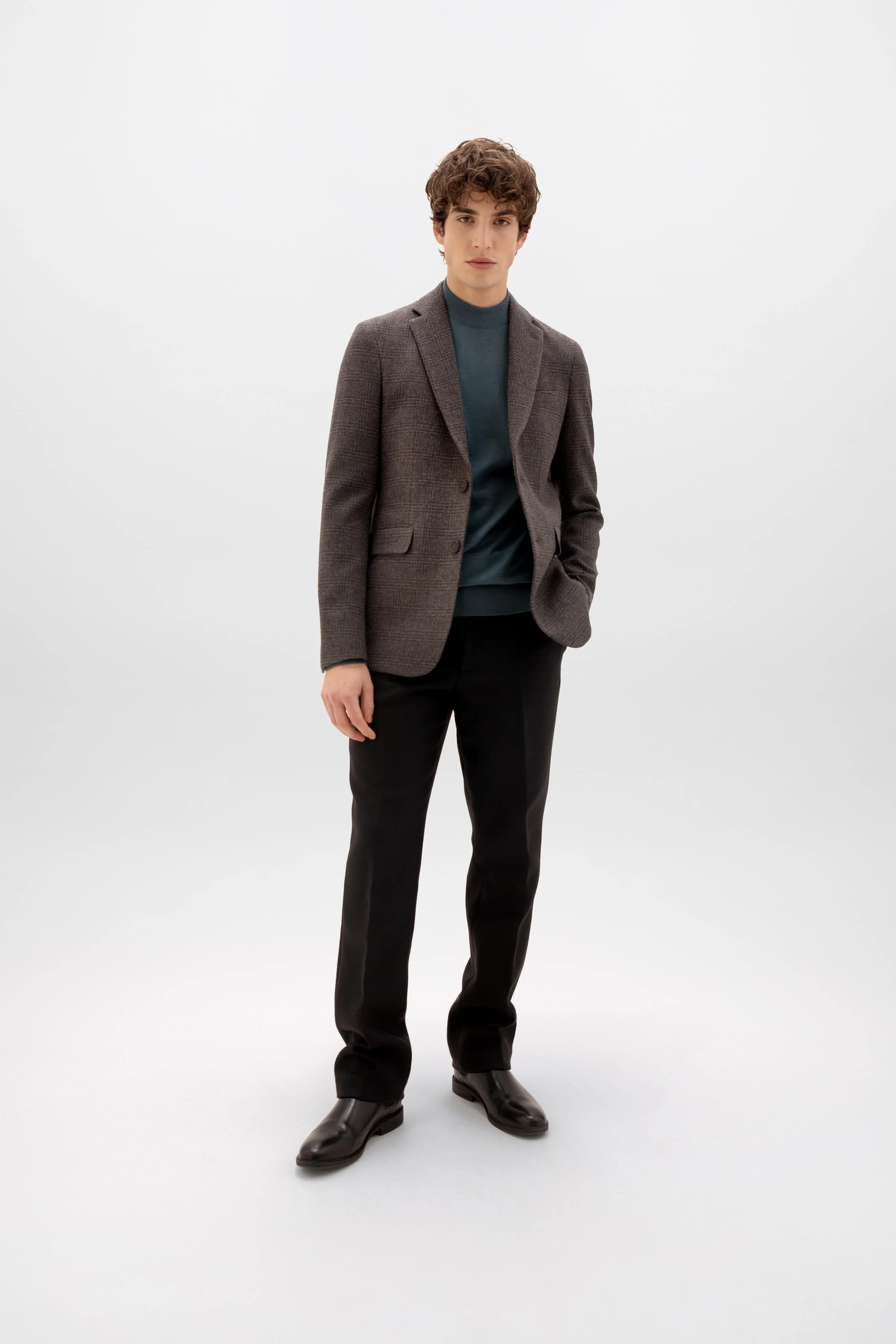 Mock Turtle Neck Blue Merino Jumper - Image 3