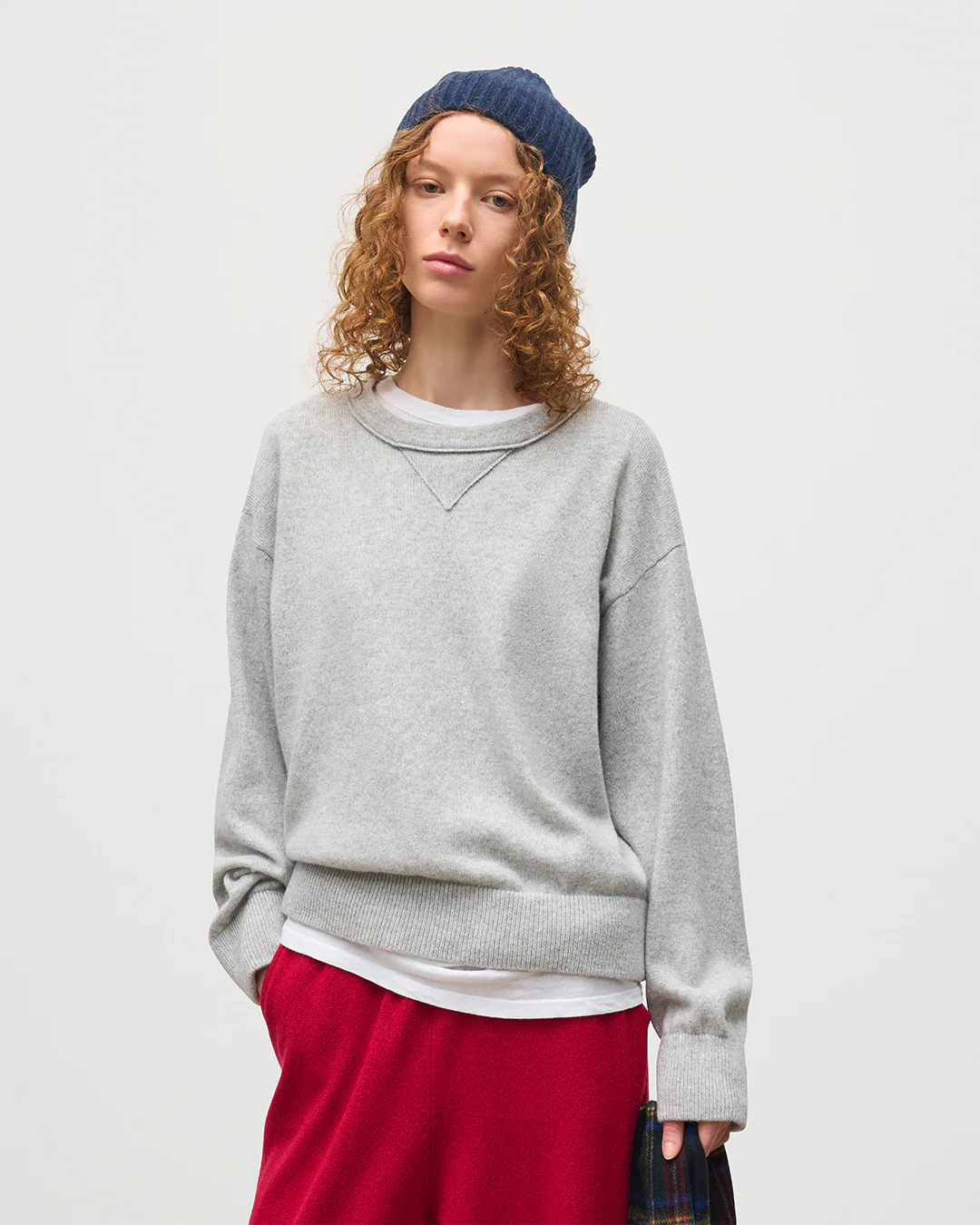 Stella Pale Grey Cashmere Sweatshirt - Image 5