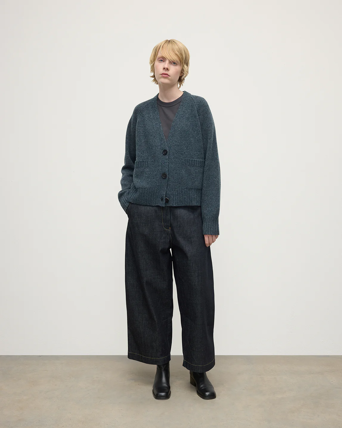 Donegal Cashmere Blue V Neck Cardigan