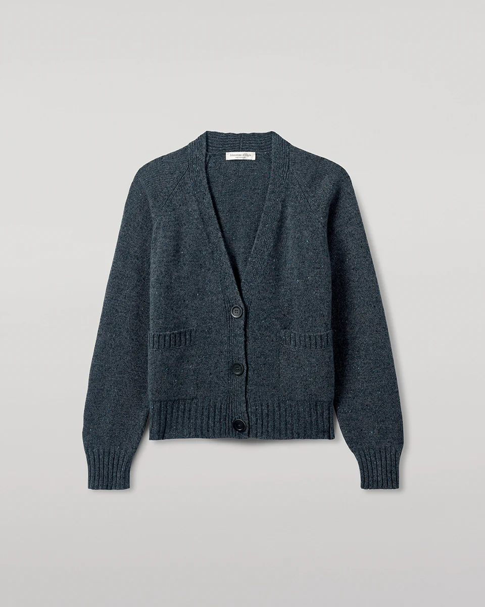 Donegal Cashmere Blue V Neck Cardigan - Image 2