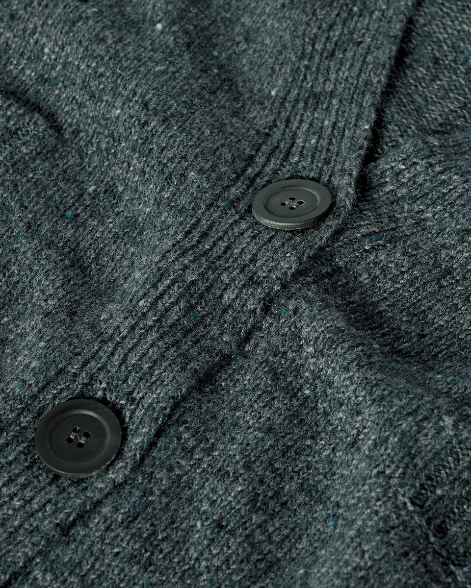 Donegal Cashmere Blue V Neck Cardigan - Image 6