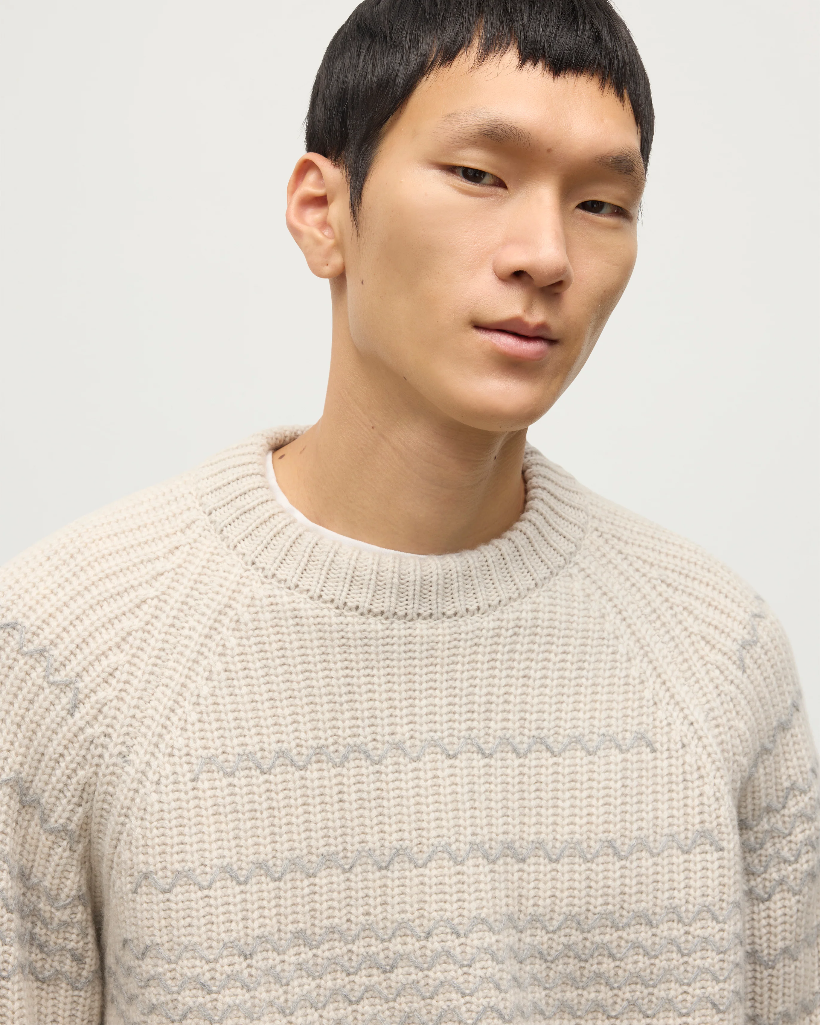Summit Natural & Grey Cashmere Jumper - Image 5