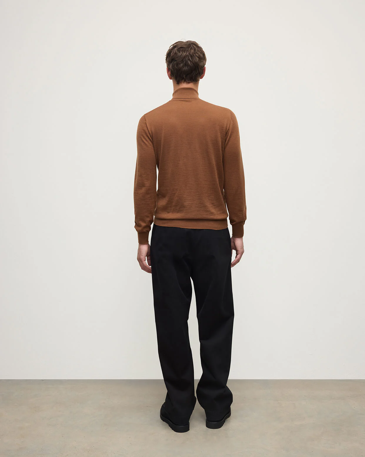 Superfine Cashmere Dark Camel Roll Neck Jumper - Image 4