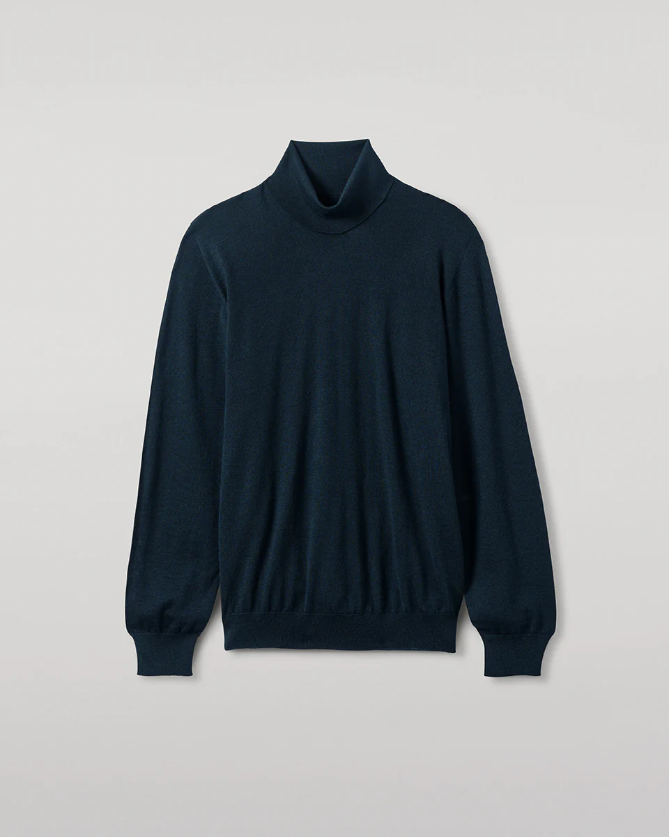 Superfine Cashmere Dark Green Roll Neck Jumper - Image 2