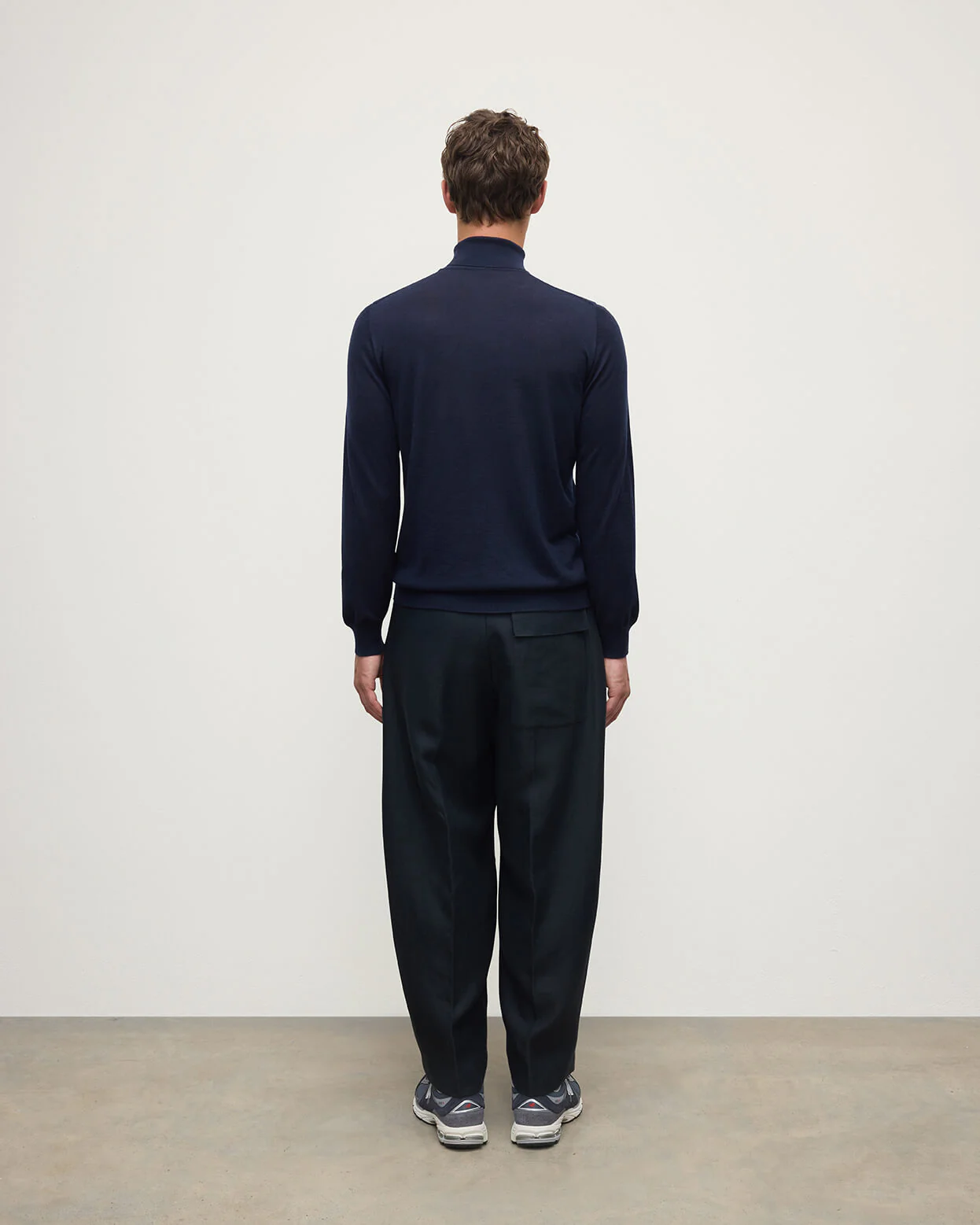 Superfine Cashmere Dark Navy Roll Neck Jumper - Image 4