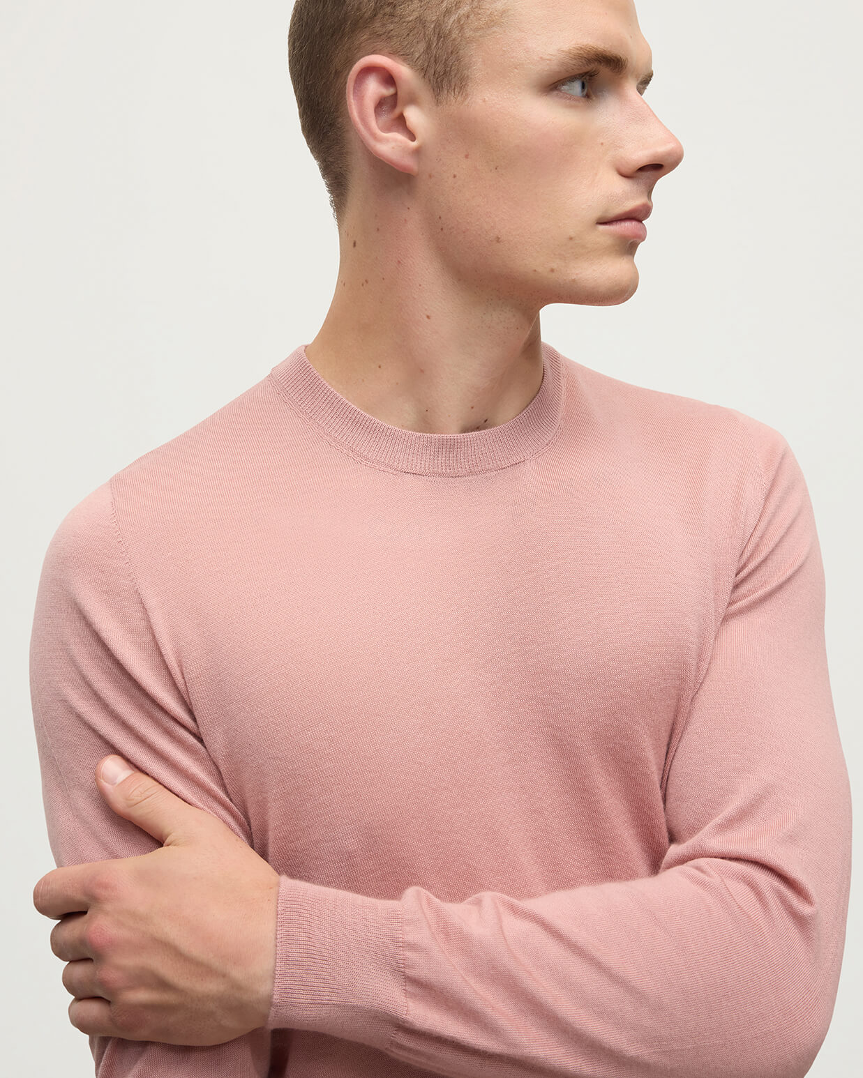 Superfine Cashmere Pink Round Neck Jumper - Image 5