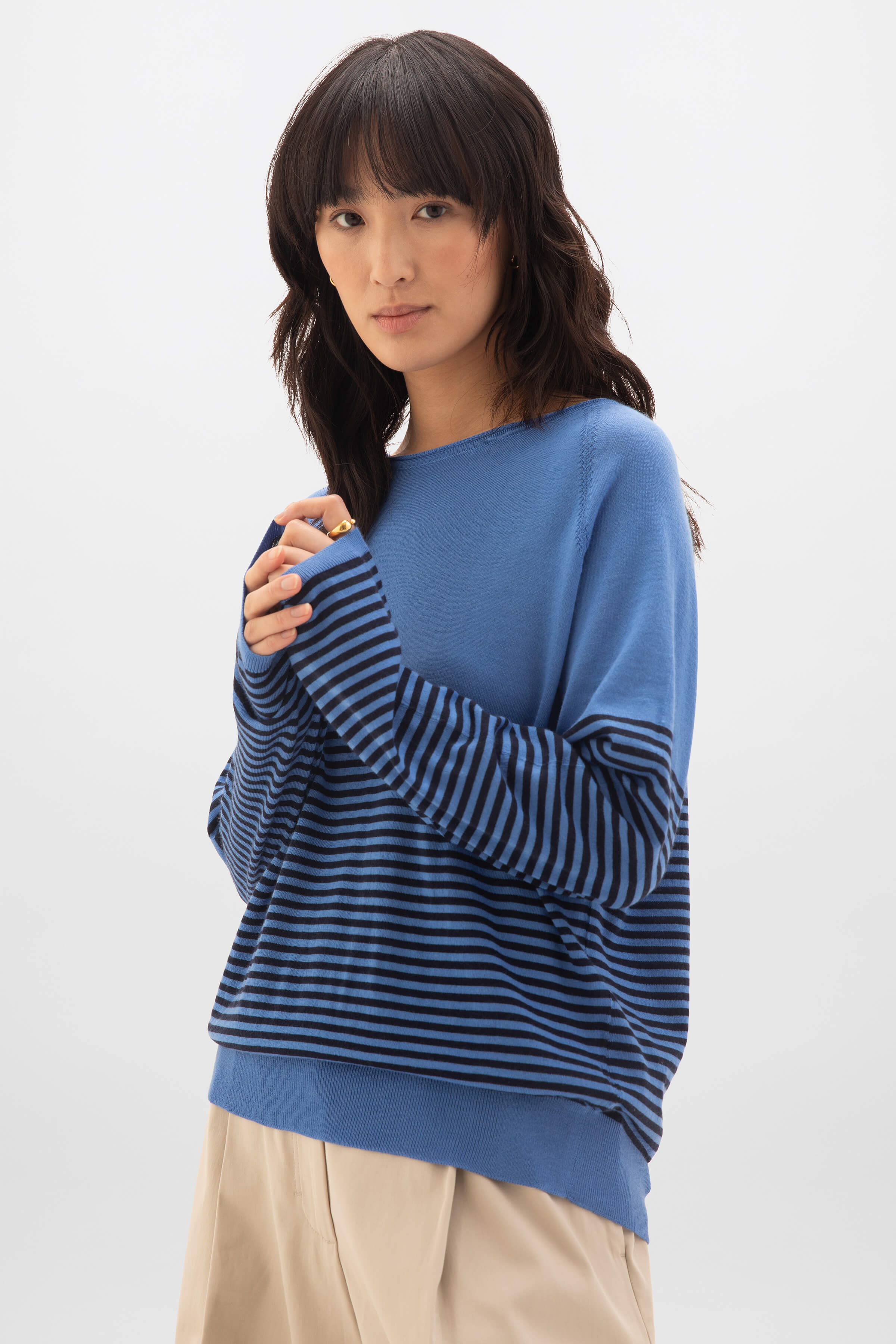 Superfine Merino Bateau Stripe Sweater - Image 2