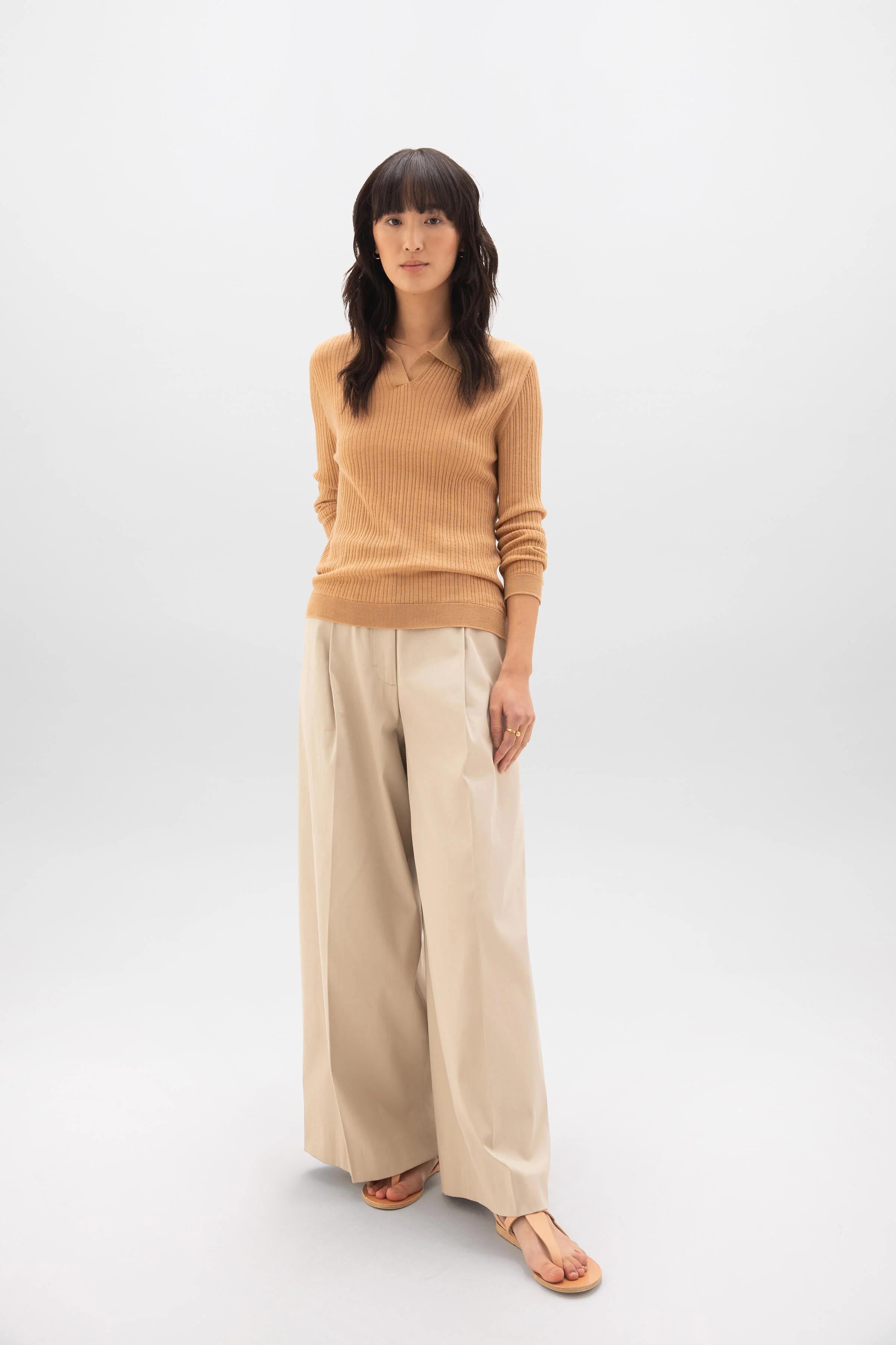 Superfine Merino Ladder Rib Polo Shirt - Image 3