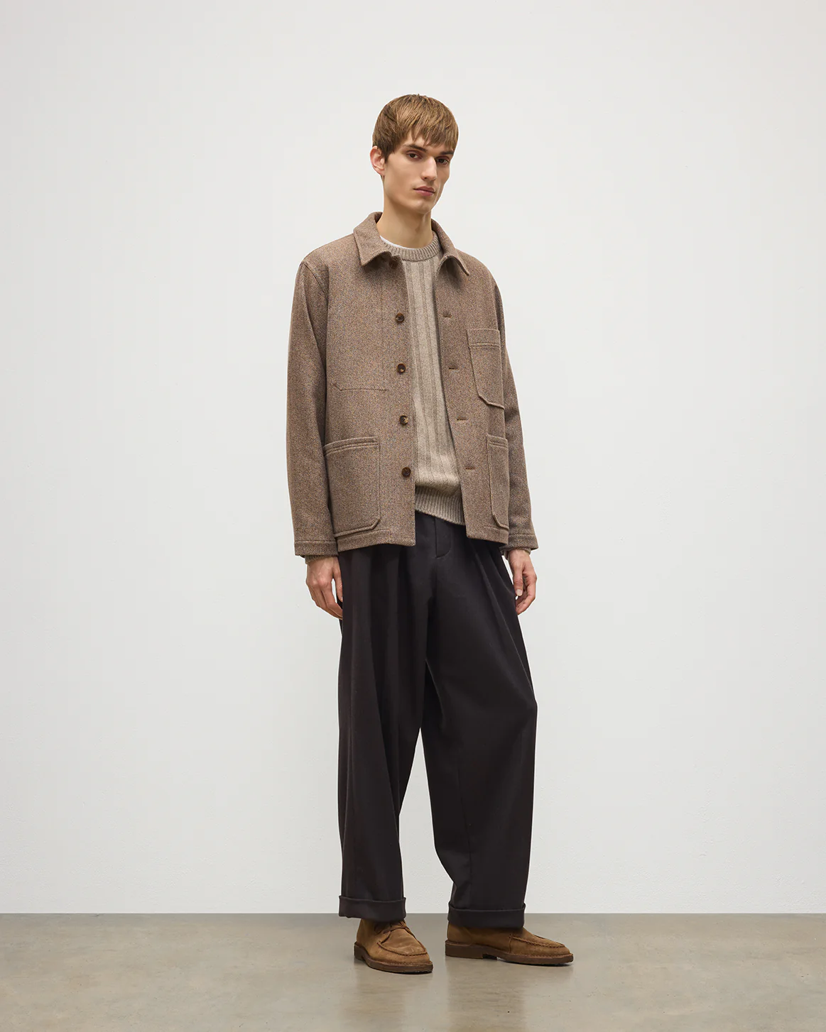 The Weavers Jacket | Camel & Blue Herringbone - Image 3