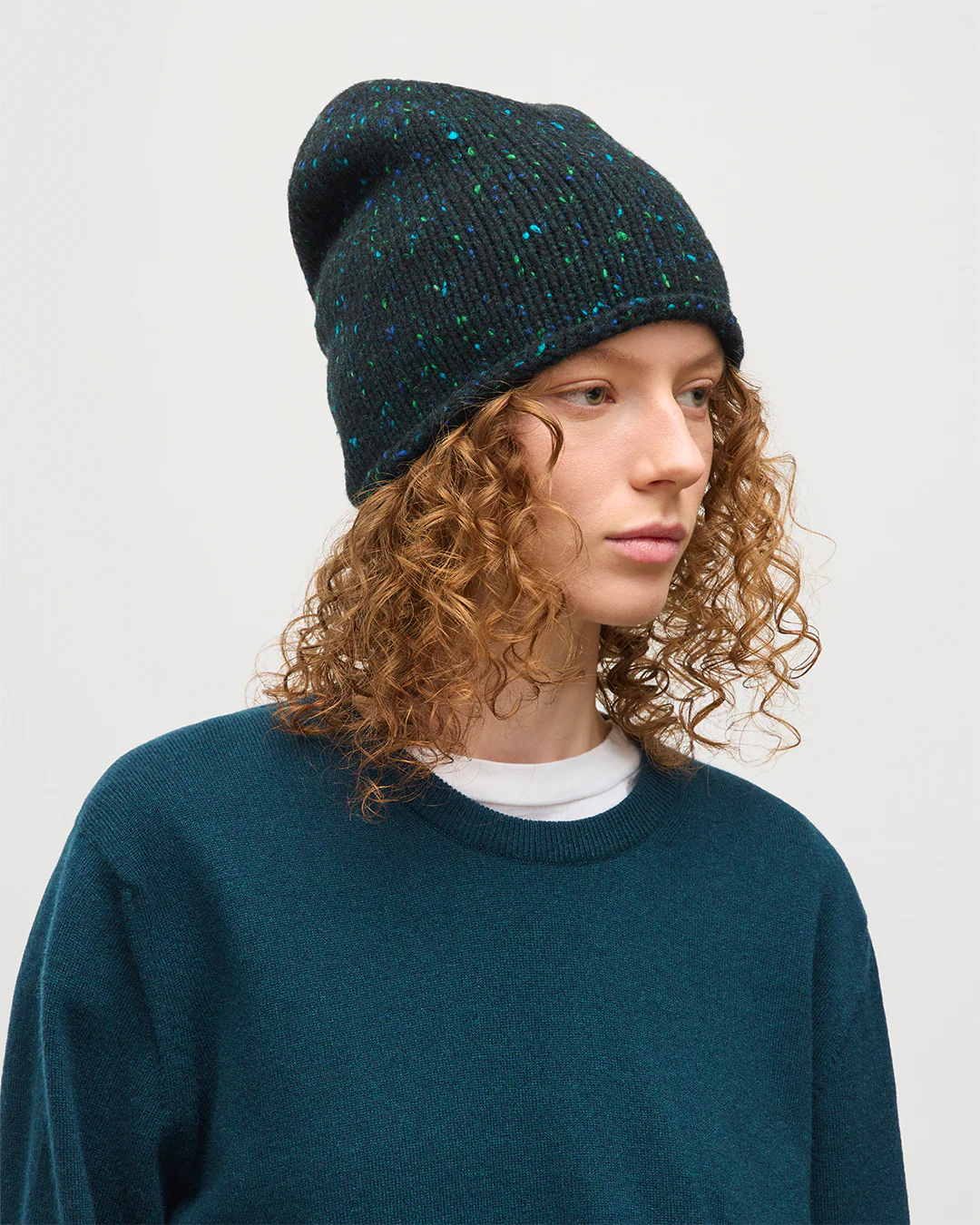 Tiree Green Donegal Cashmere Beanie - Image 4
