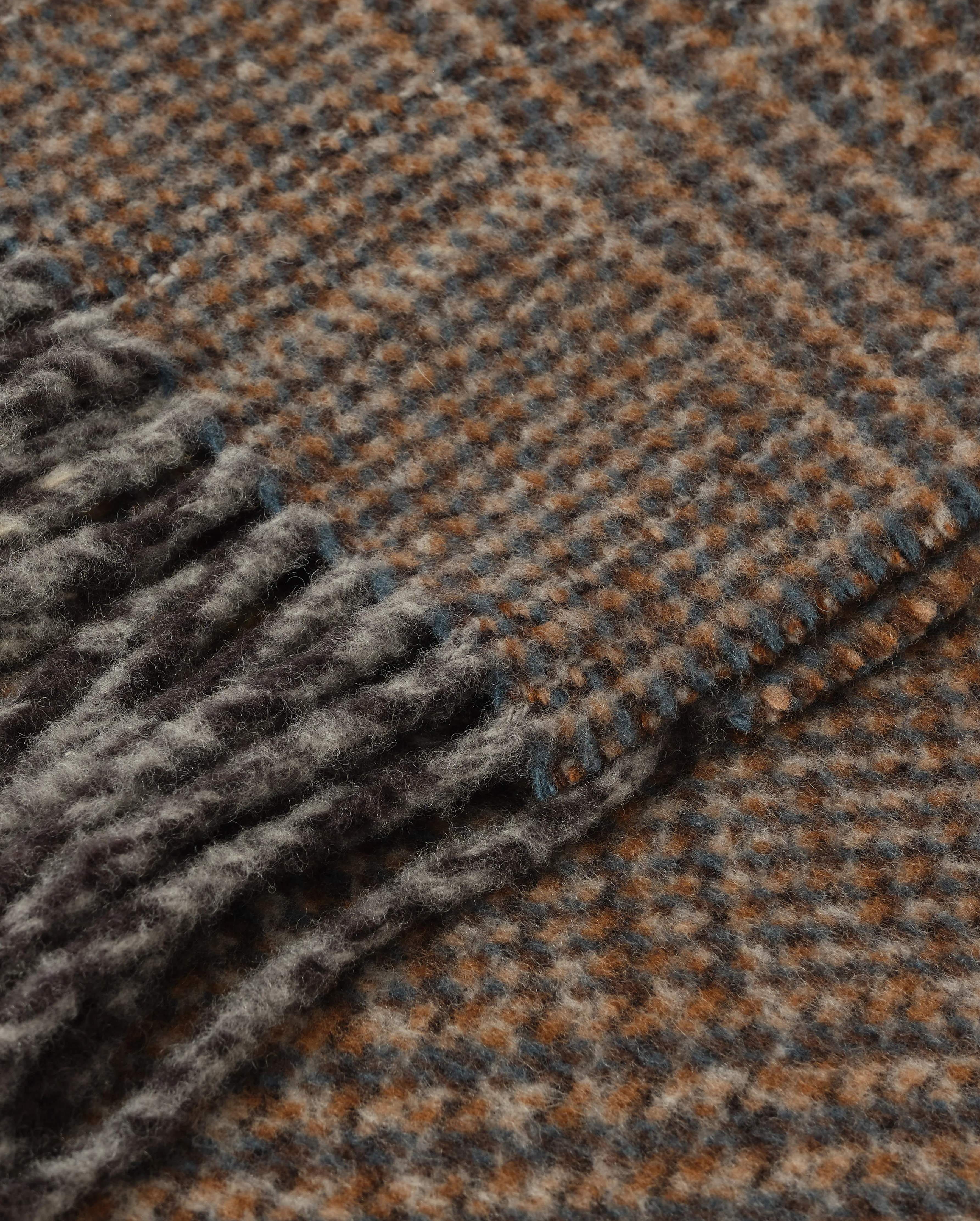 Tweed Brown Wool Throw - Image 3