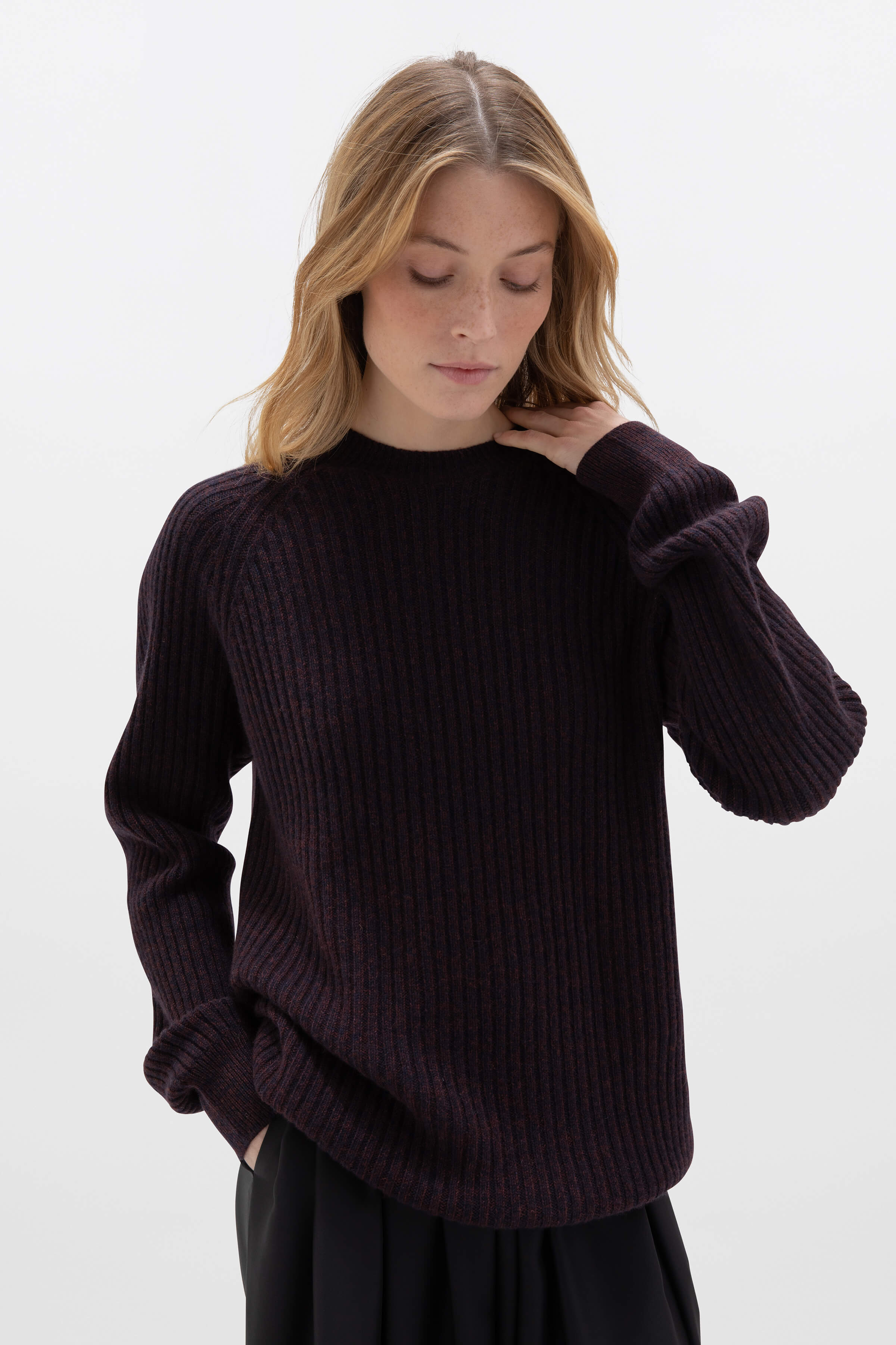 Cashmere Dark Brown Marl Jumper - Image 3