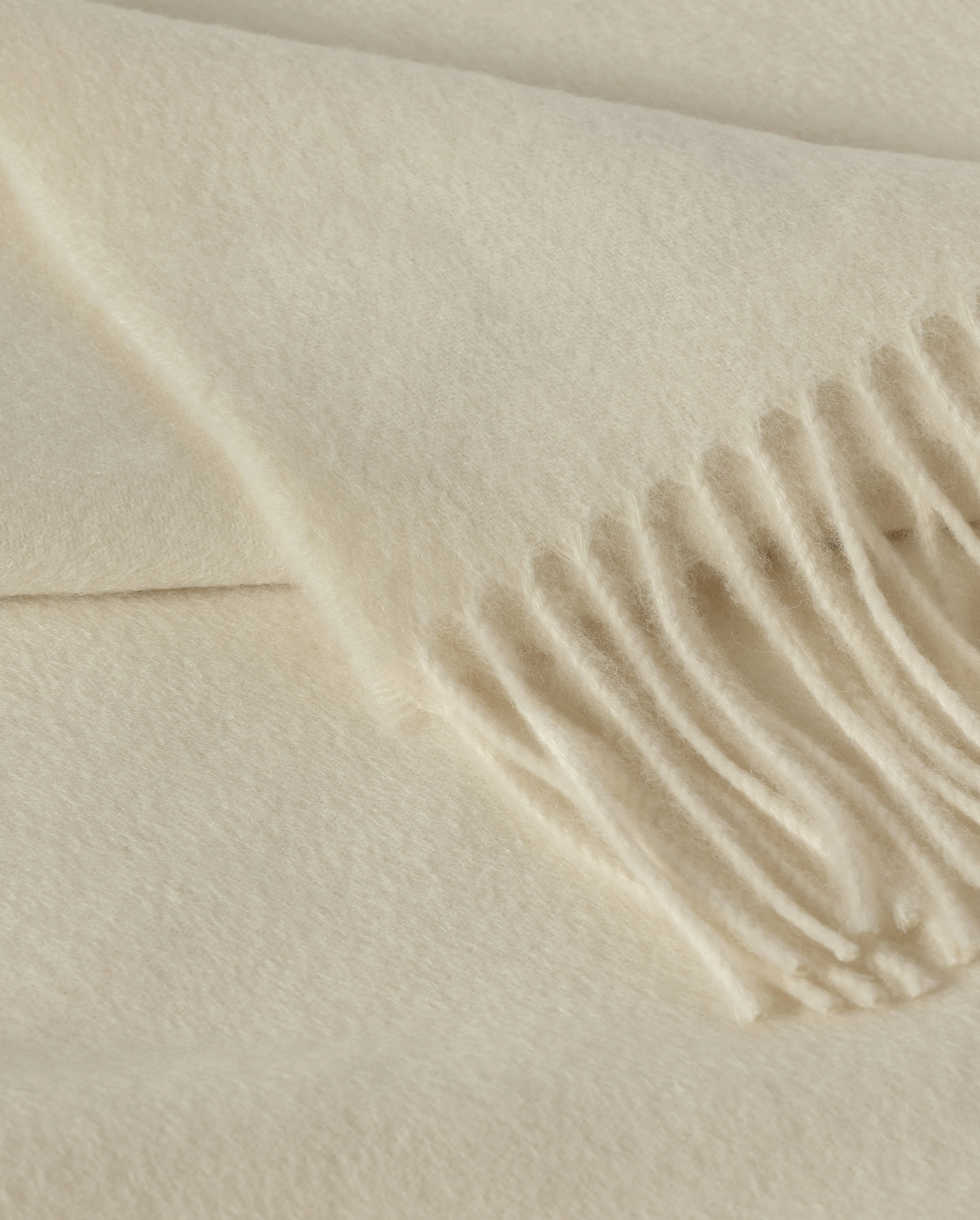 Plain White Cashmere Throw - Image 3