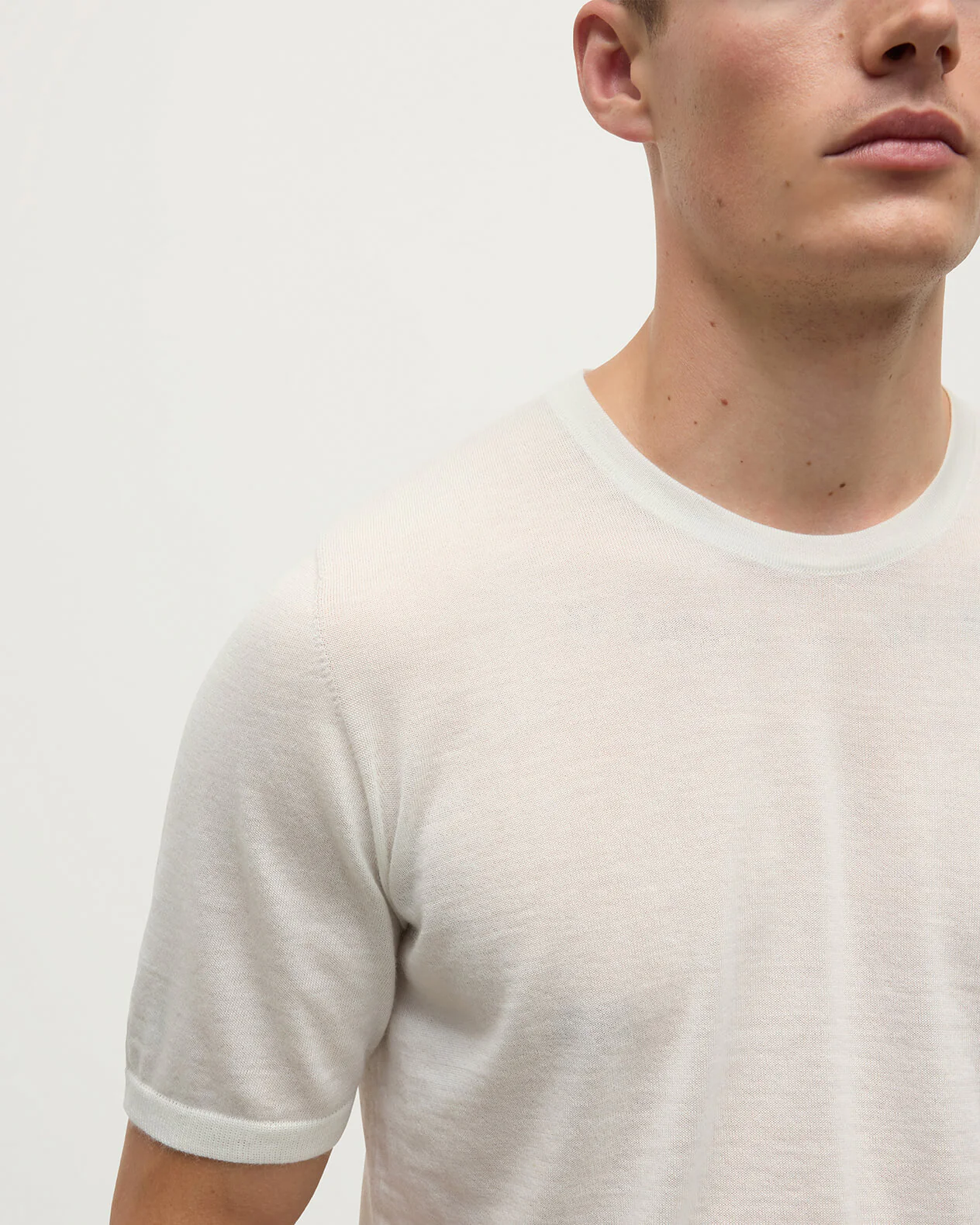 Superfine Cashmere White T-Shirt - Image 5