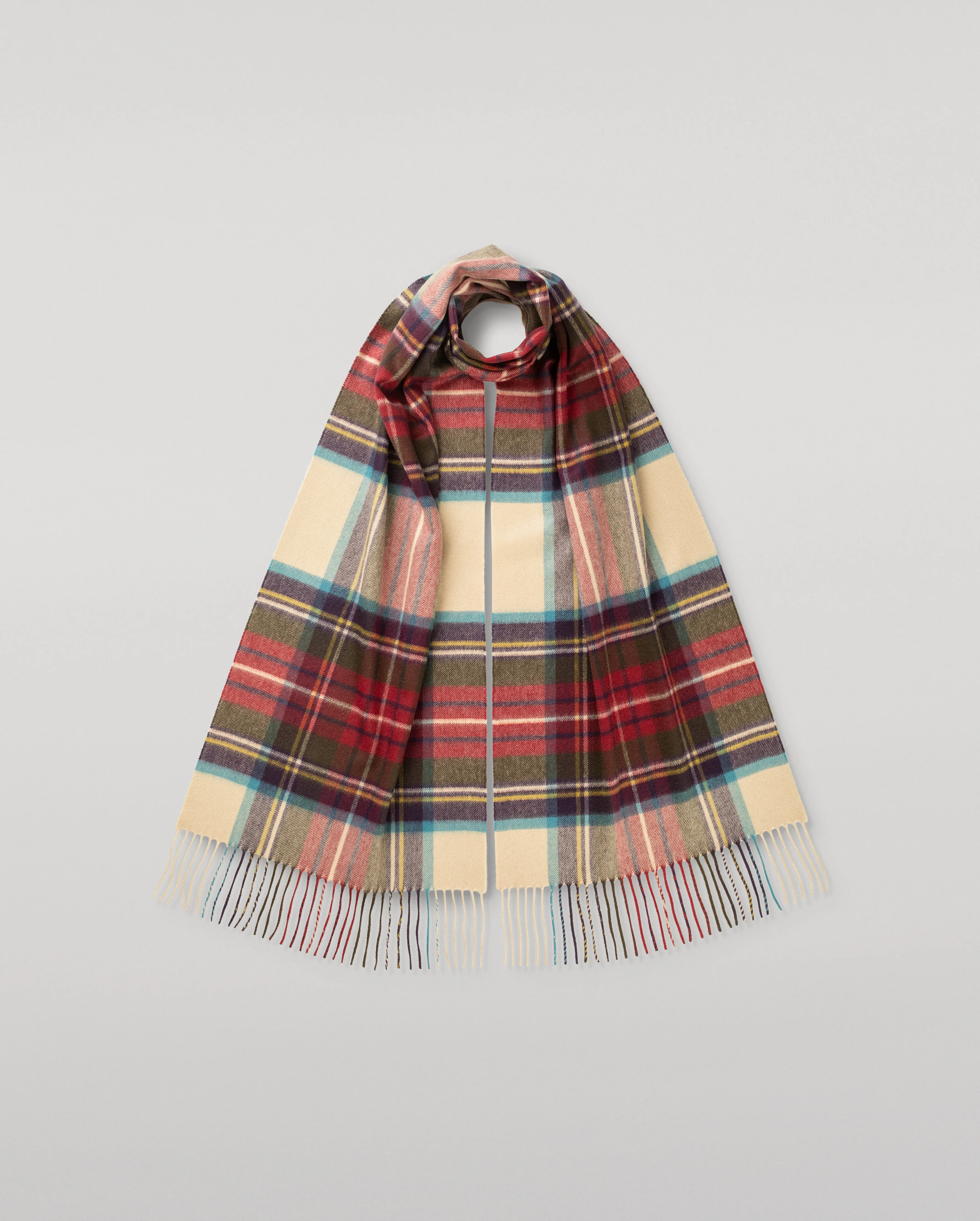 Wide Hessian Dress Stewart Tartan Cashmere Scarf