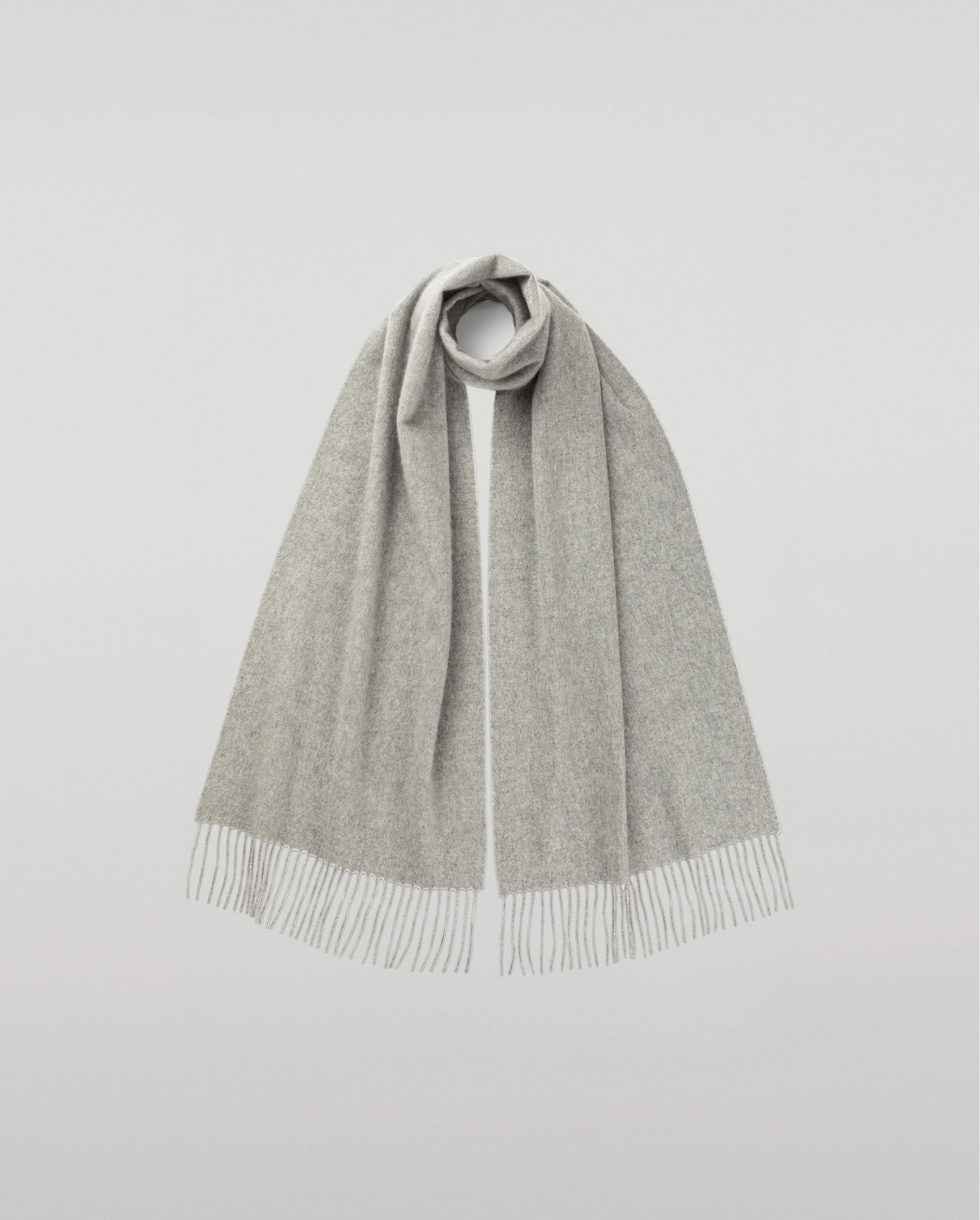 Wide Light Grey Cashmere Scarf