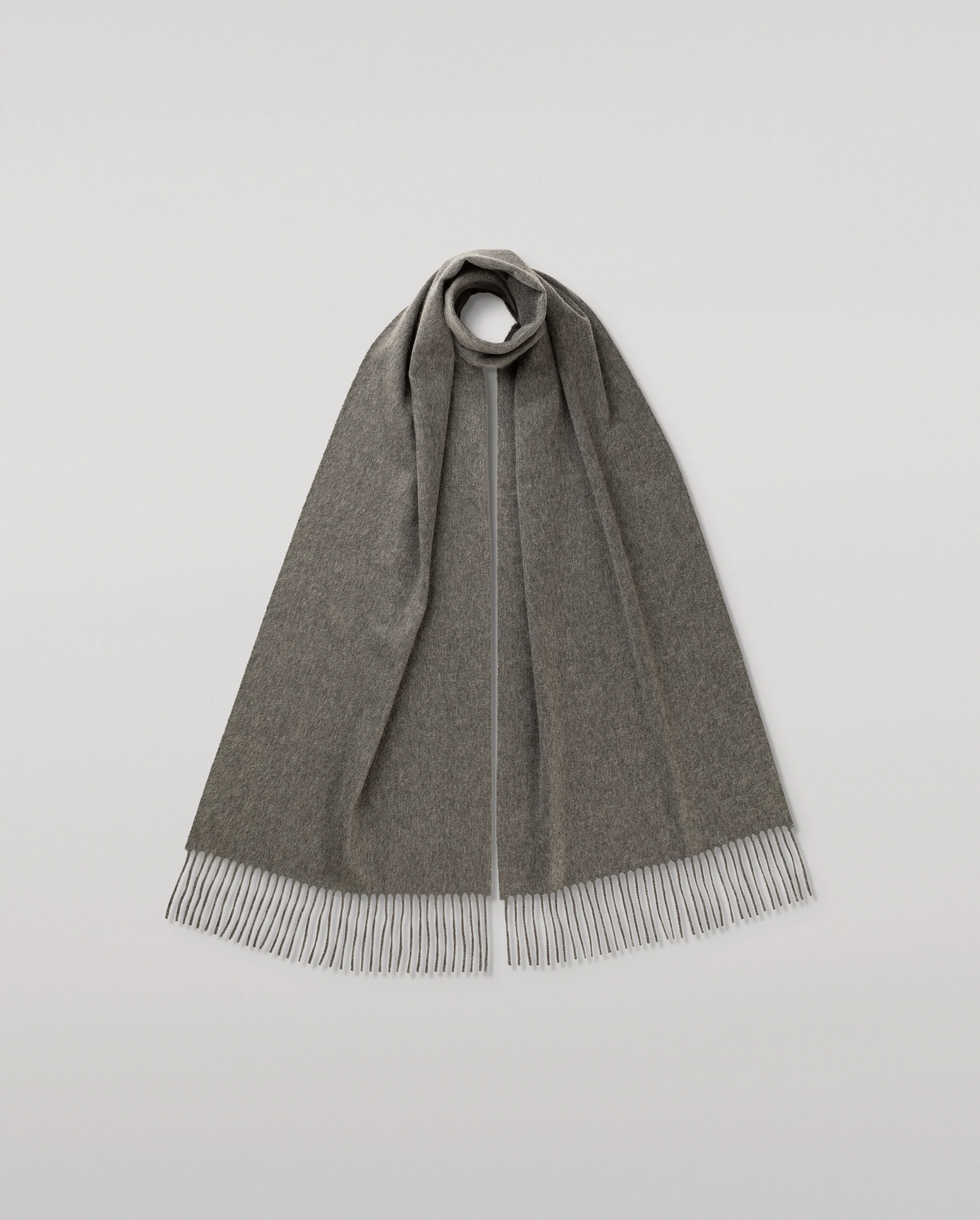 Wide Mid Grey Cashmere Scarf