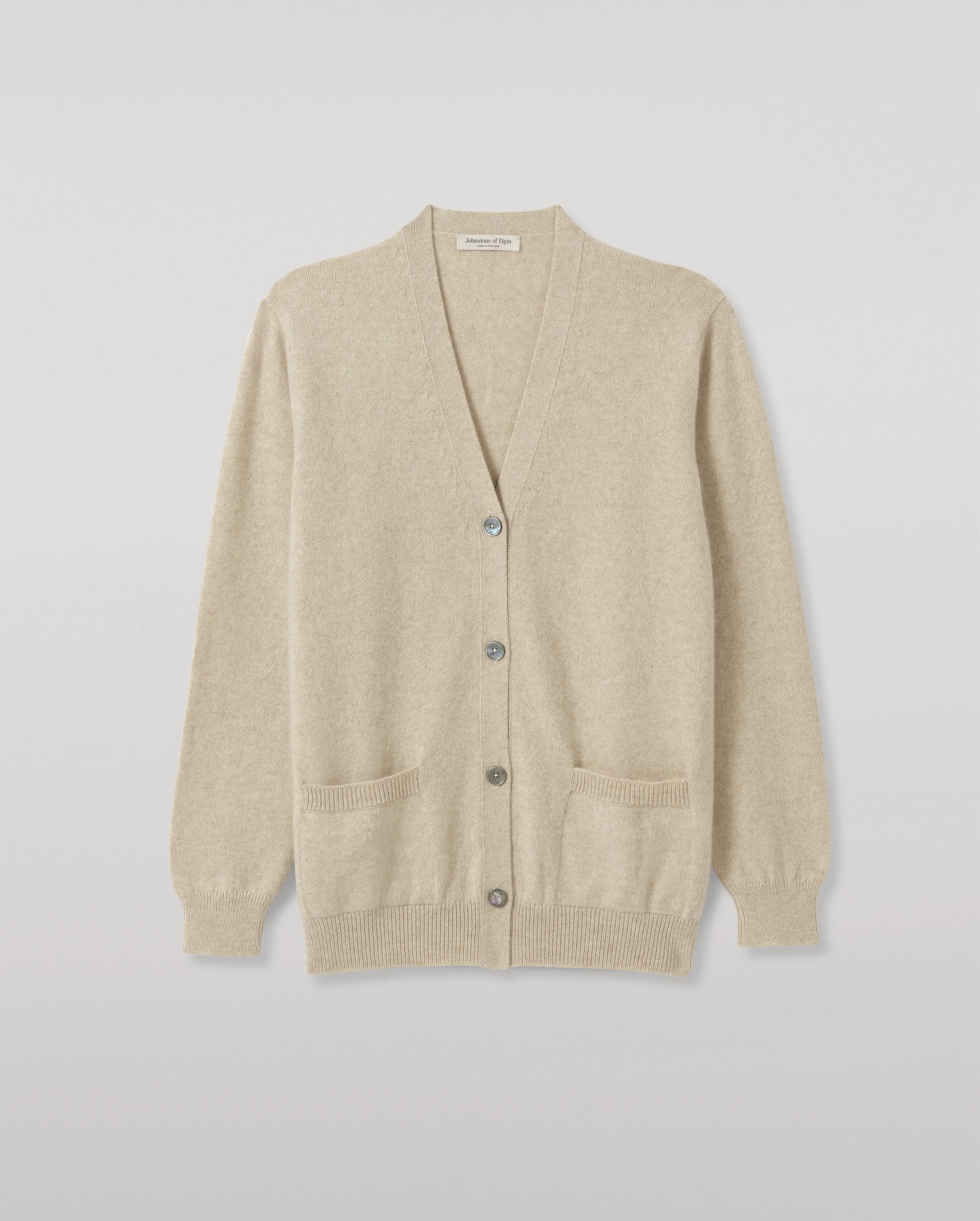 Wild Thistle Intarsia Natural Cashmere Cardigan - Image 3