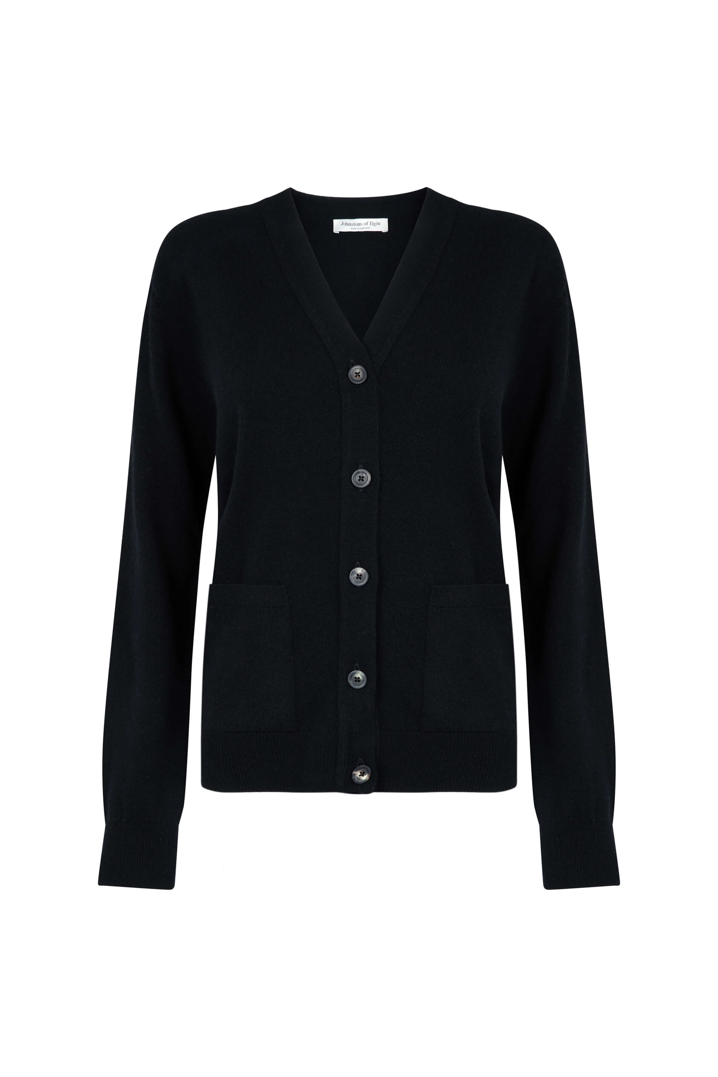 Black Cashmere Boyfriend Cardigan
