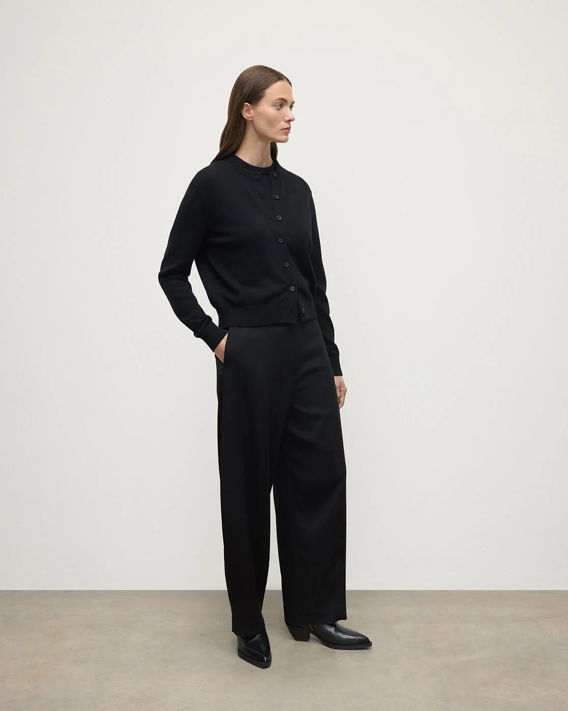 Cashmere Black Cardigan - Image 3