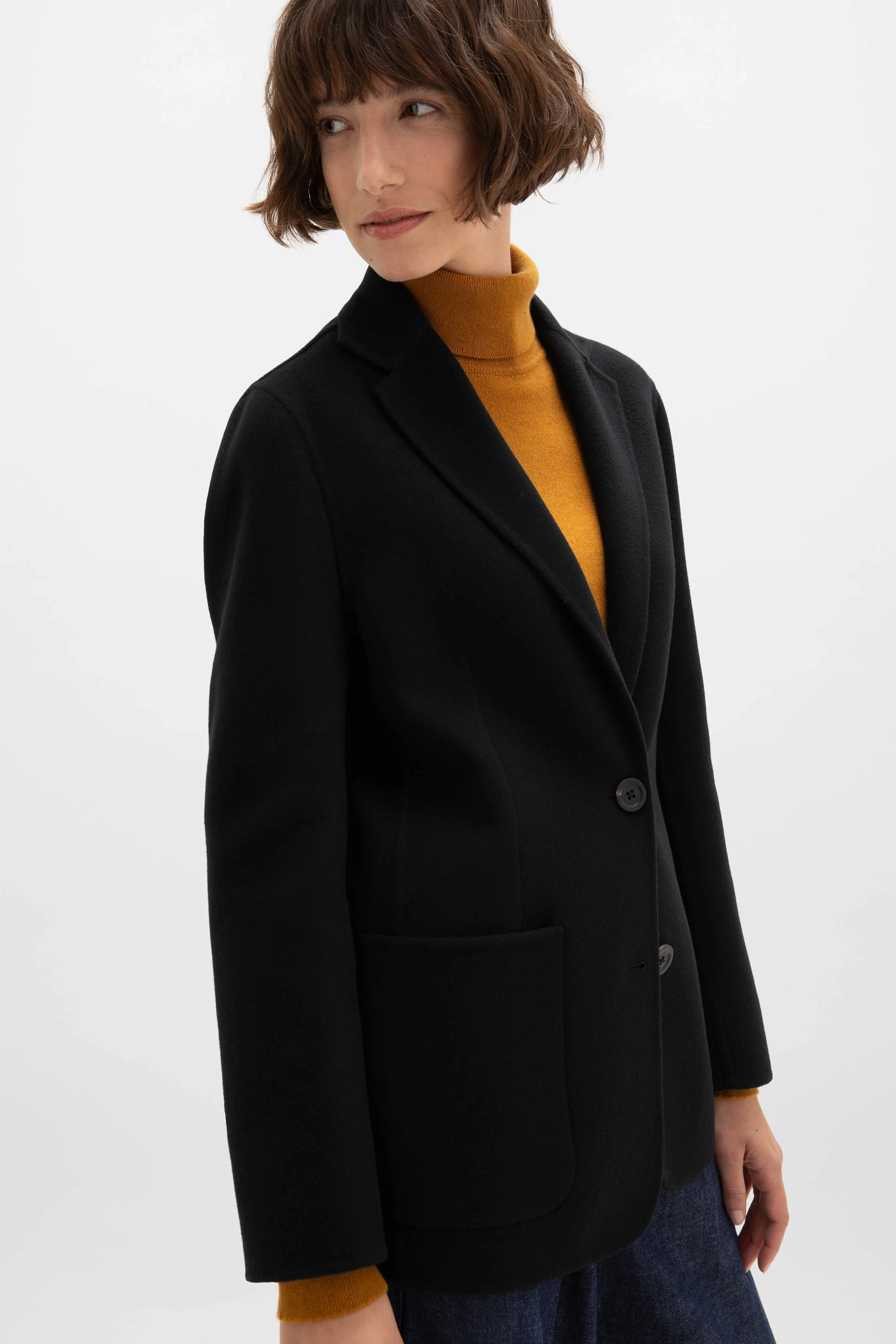 Classic Black Cashmere Blazer - Image 3