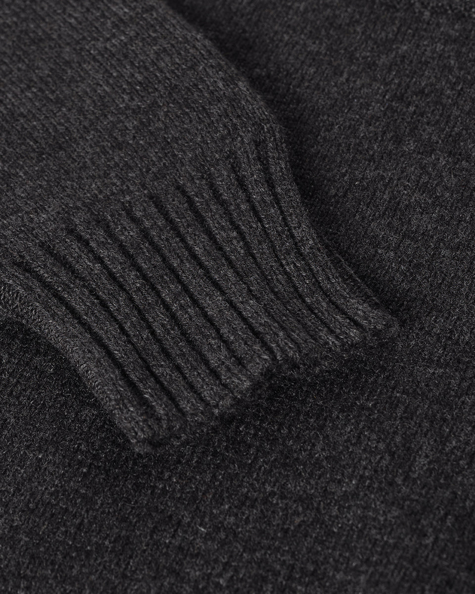 Cropped Milano Charcoal Cashmere Jumper - Image 6