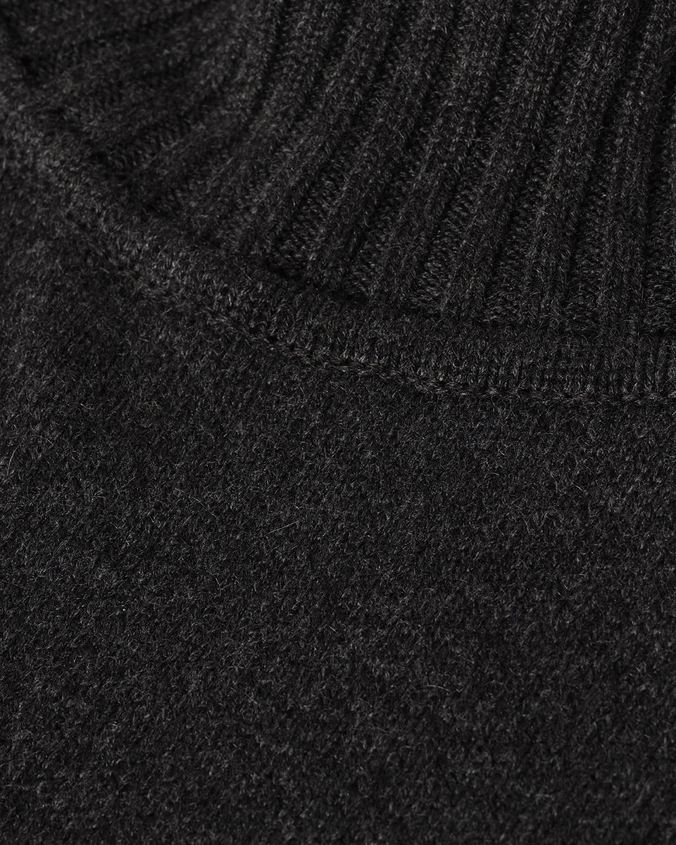 High Neck Charcoal Cashmere Jumper - Image 6