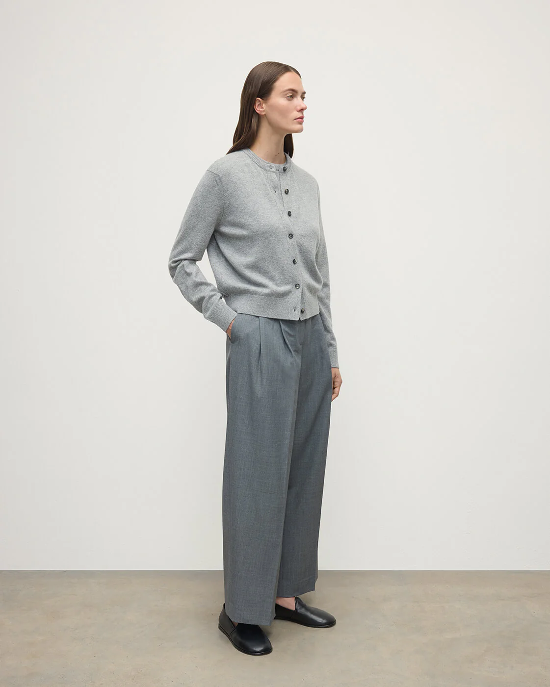 Cashmere Light Grey Cardigan - Image 3