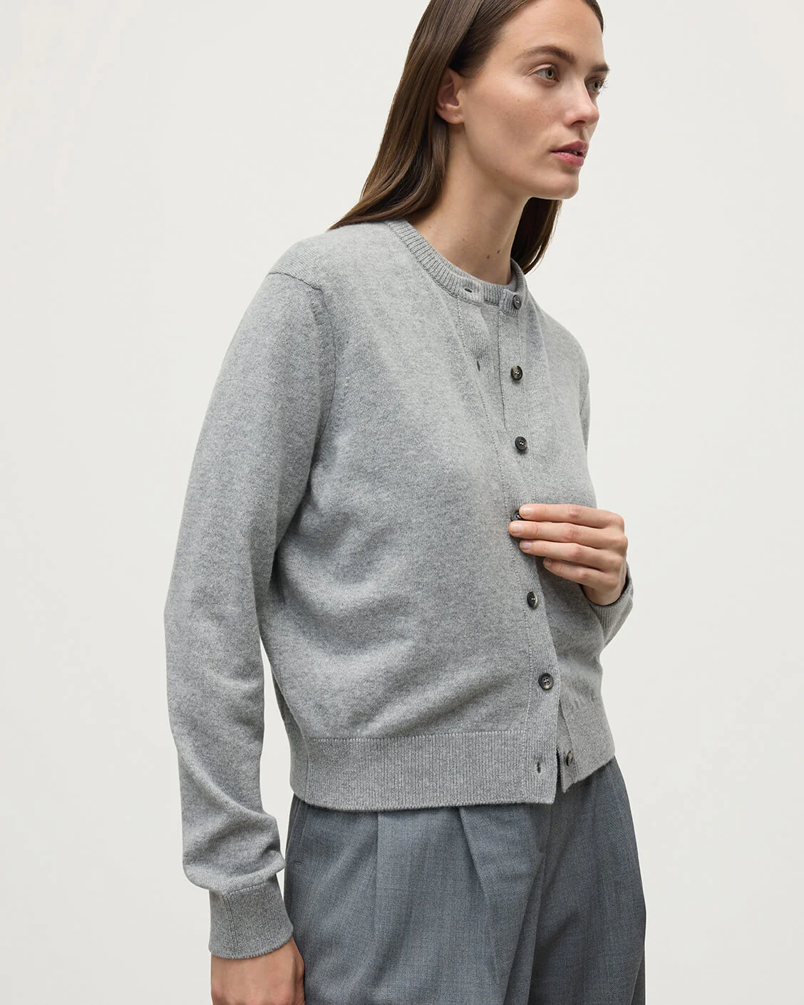 Cashmere Light Grey Cardigan - Image 5