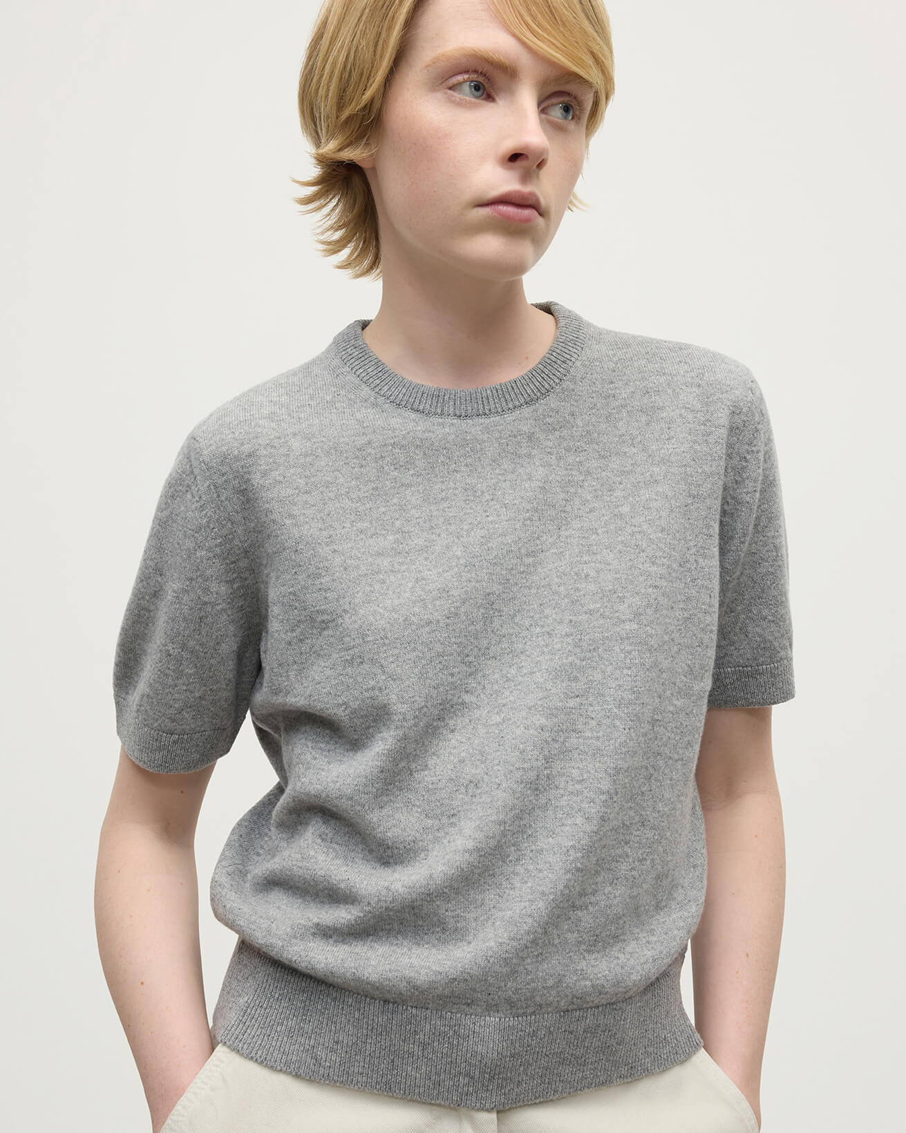 Classic Cashmere Light Grey T-shirt - Image 5