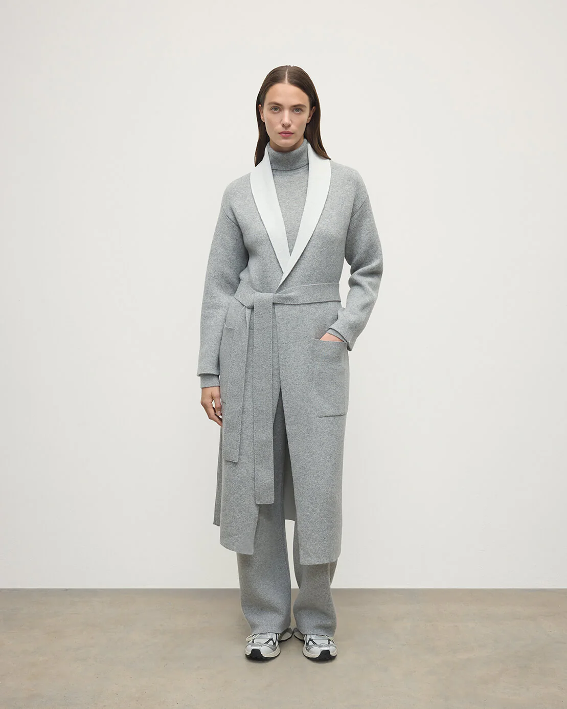 Double-Face Light Grey Cardigan